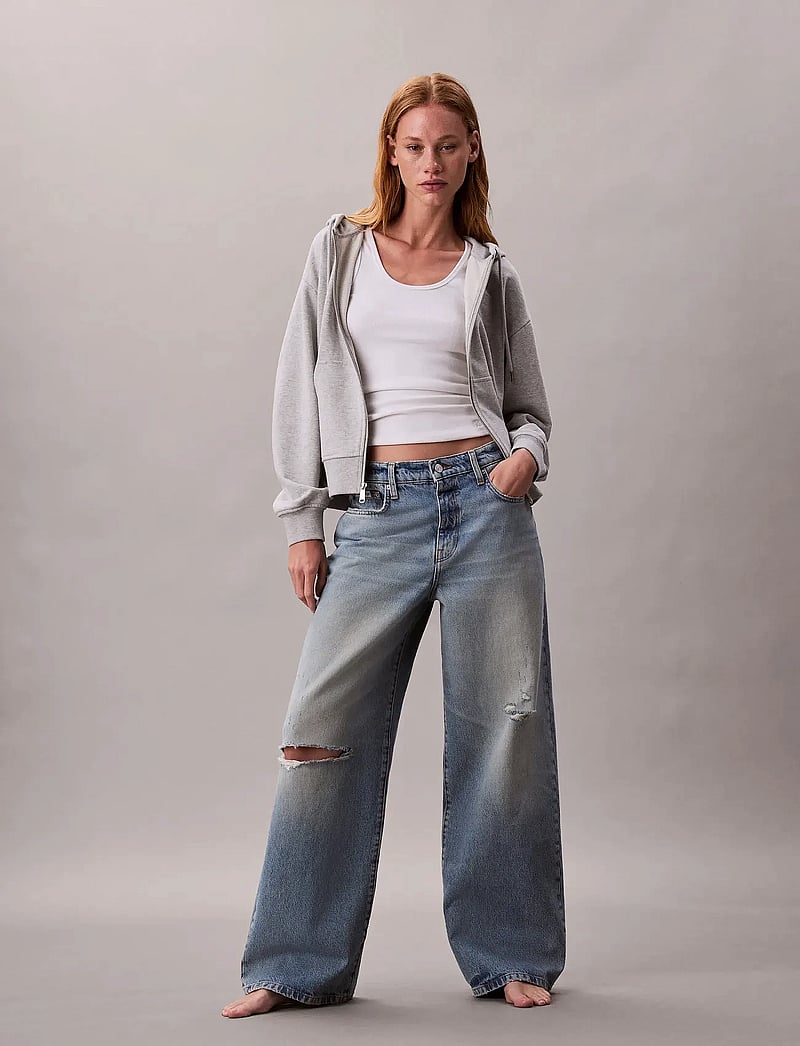 Calvin Klein Jeans - ARCHIVE LOGO FRENCH TERRY FZ HOO - hoodies - history grey heather - 3