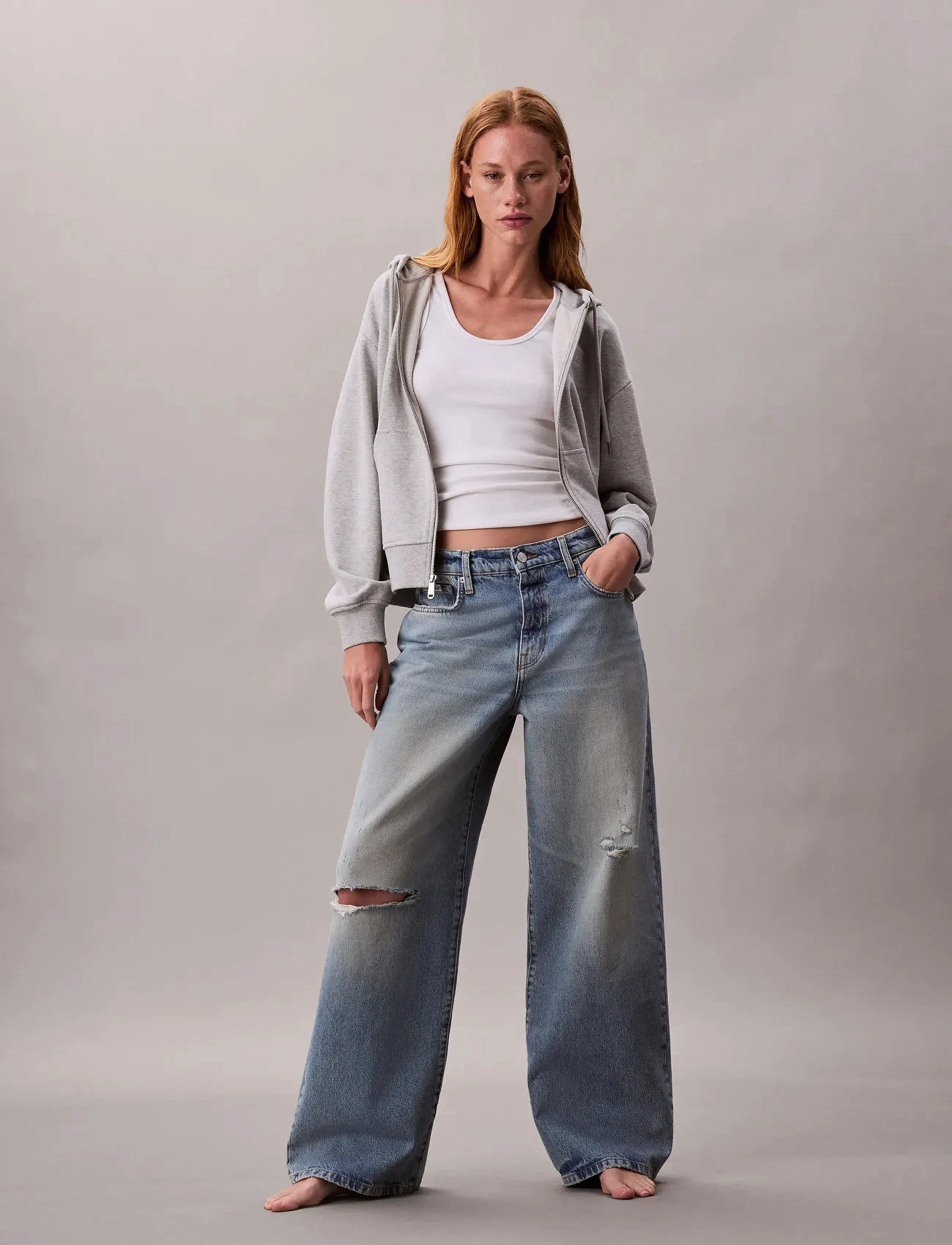 Calvin Klein Jeans - ARCHIVE LOGO FRENCH TERRY FZ HOO - pulls à capuche - history grey heather - 3