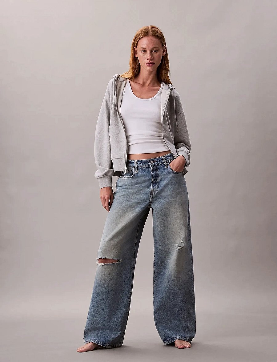 Calvin Klein Jeans - ARCHIVE LOGO FRENCH TERRY FZ HOO - kapuzenpullover - history grey heather - 3