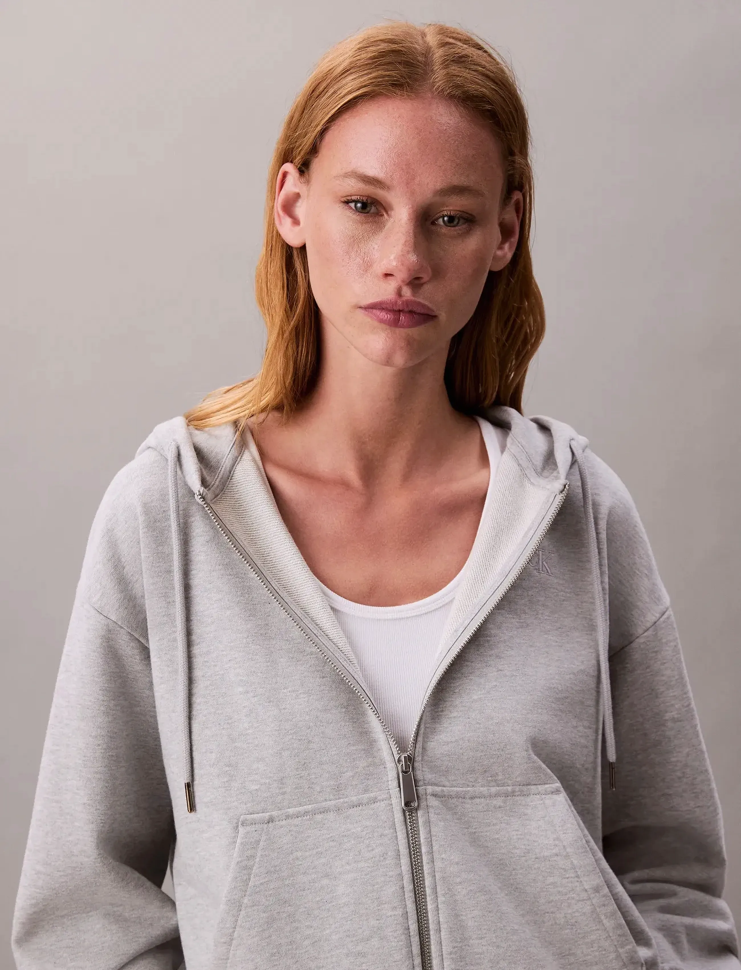 Calvin Klein Jeans - ARCHIVE LOGO FRENCH TERRY FZ HOO - pulls à capuche - history grey heather - 4