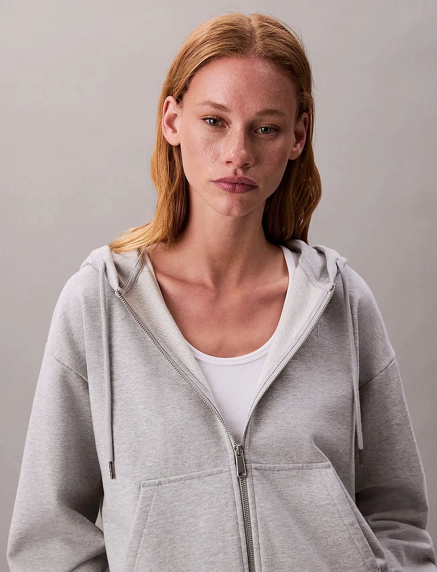 Calvin Klein Jeans - ARCHIVE LOGO FRENCH TERRY FZ HOO - kapuzenpullover - history grey heather - 4