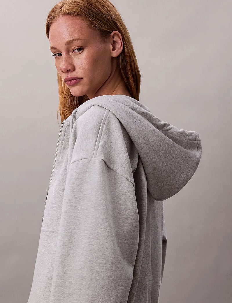 Calvin Klein Jeans - ARCHIVE LOGO FRENCH TERRY FZ HOO - hoodies - history grey heather - 5