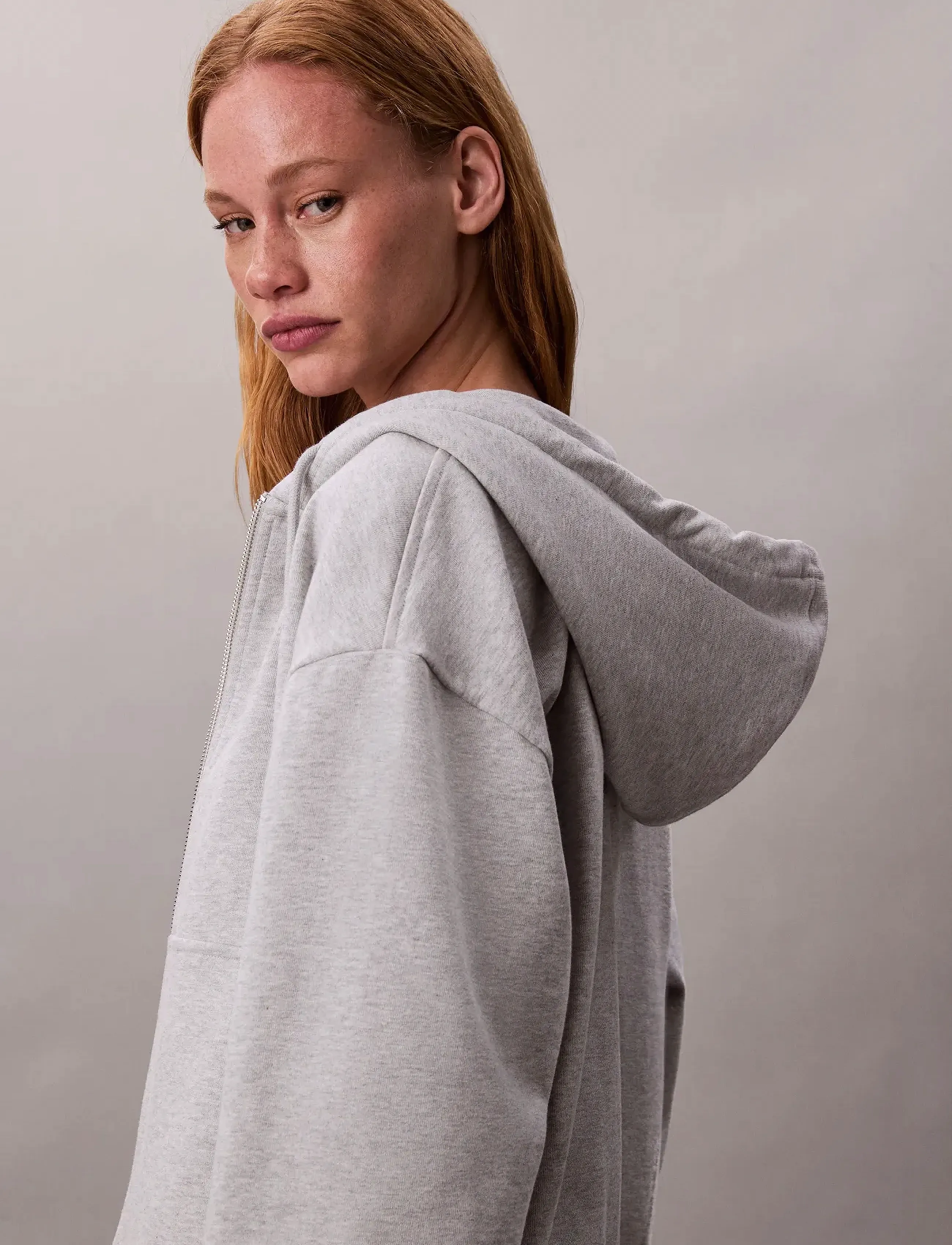 Calvin Klein Jeans - ARCHIVE LOGO FRENCH TERRY FZ HOO - pulls à capuche - history grey heather - 5