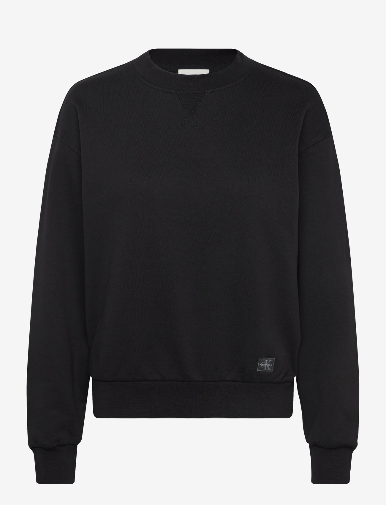 Calvin Klein Jeans - A- LS BADGE LOGO TERRY CREW NK - dressipluusid - black - 1