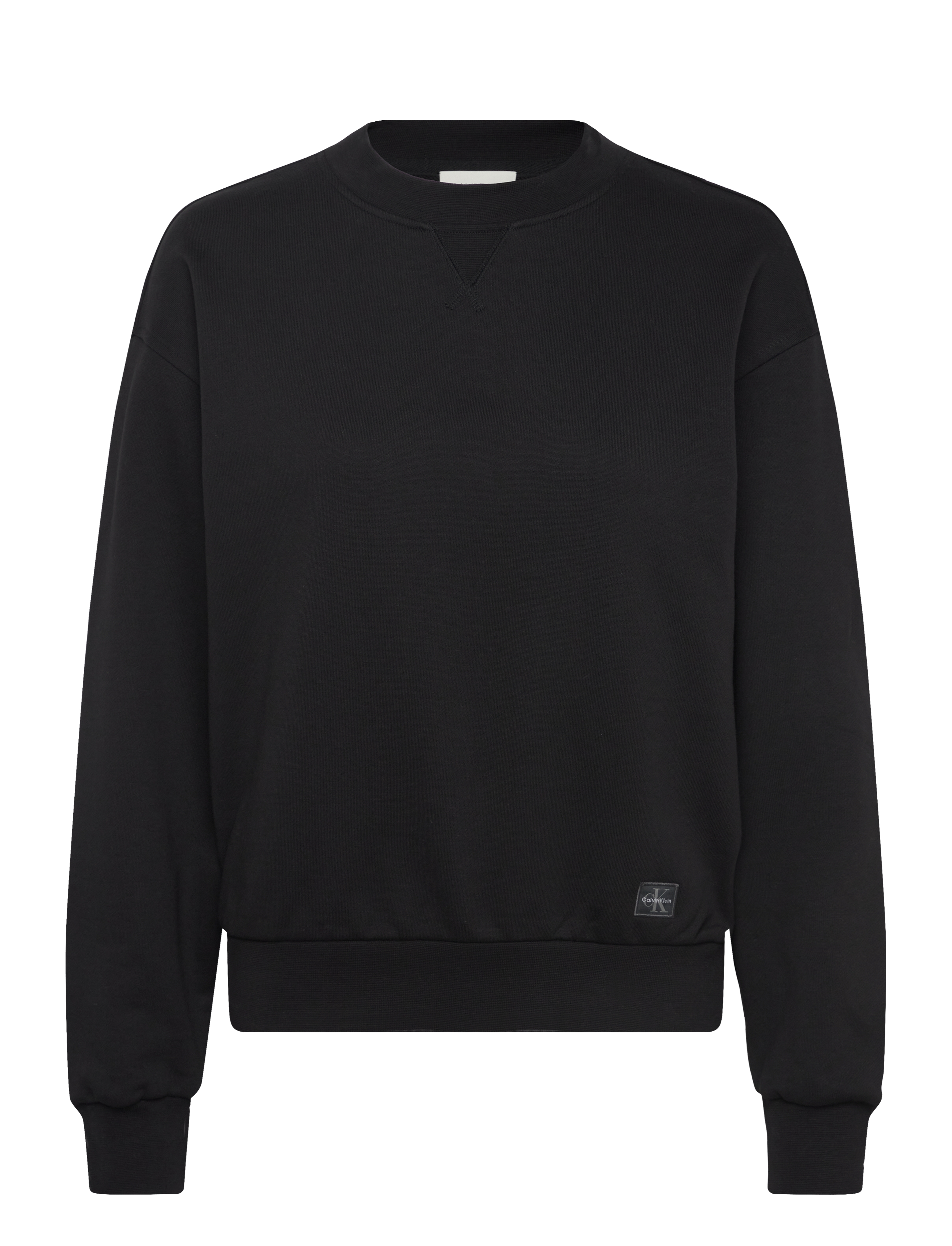 Calvin Klein Jeans A- LS BADGE LOGO TERRY CREW NK - Hverdags stil - BLACK / black