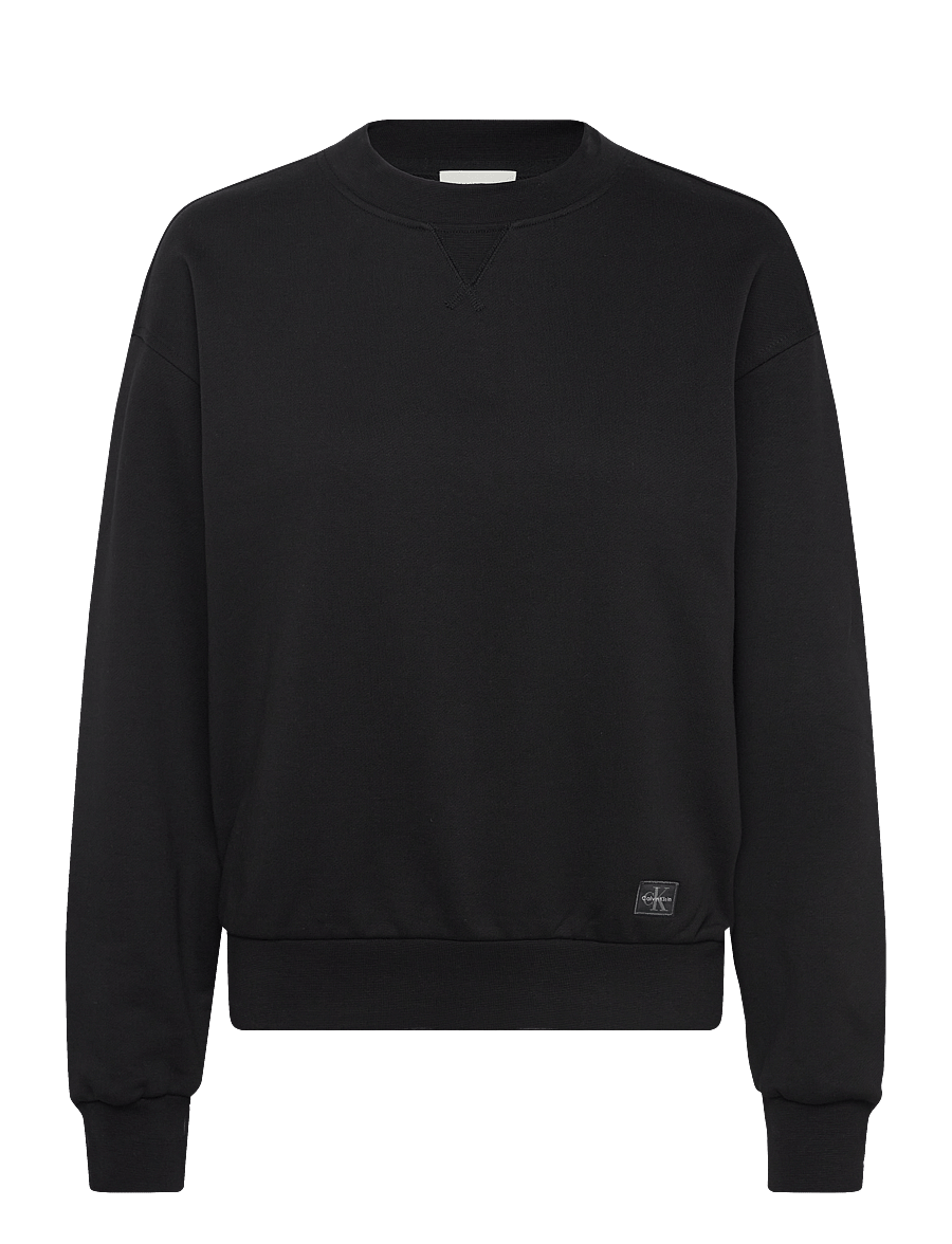 Calvin Klein Jeans - A- LS BADGE LOGO TERRY CREW NK - hverdags stil - black - 1