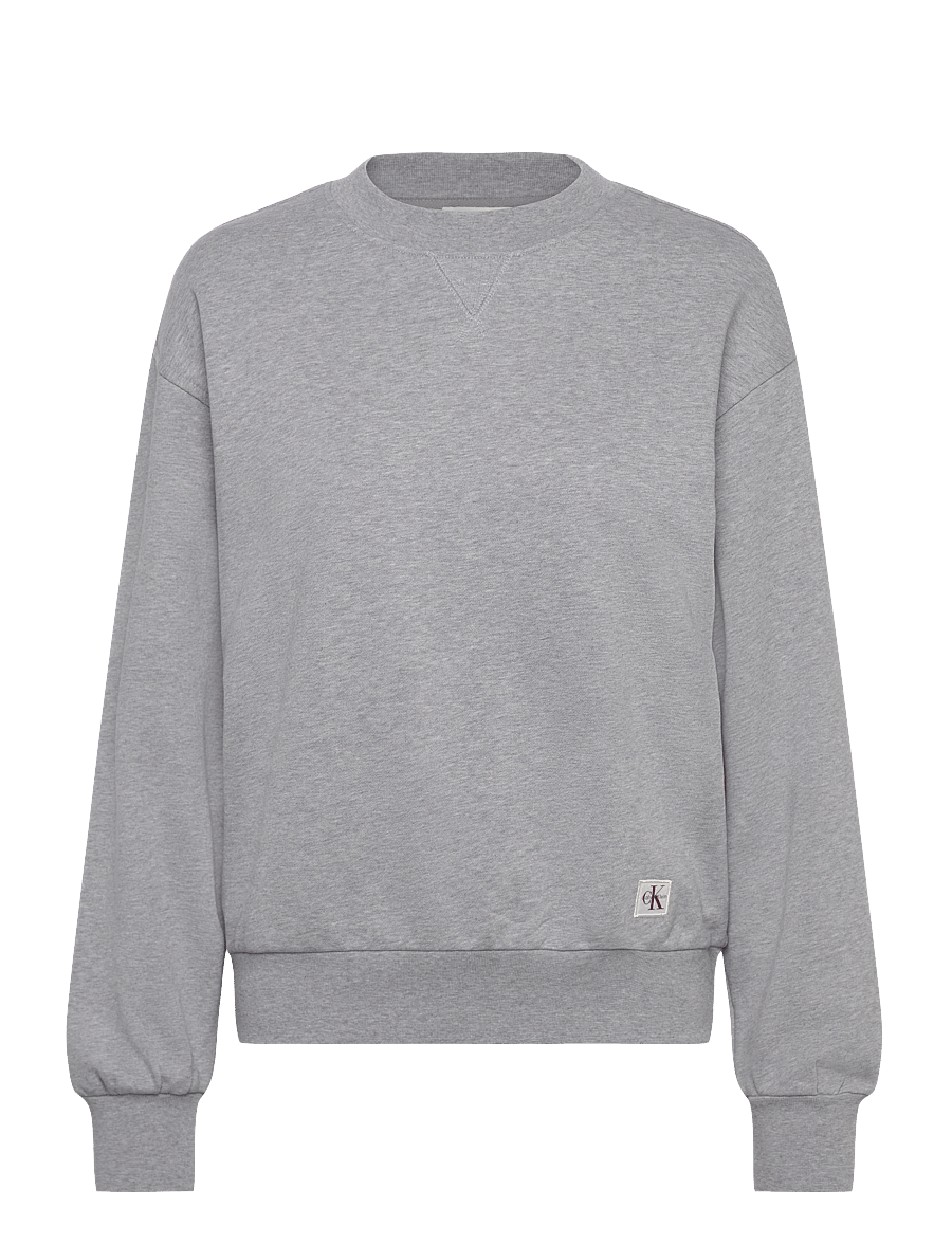 Calvin Klein Jeans - A- LS BADGE LOGO TERRY CREW NK - hverdags stil - heroic grey heather - 1