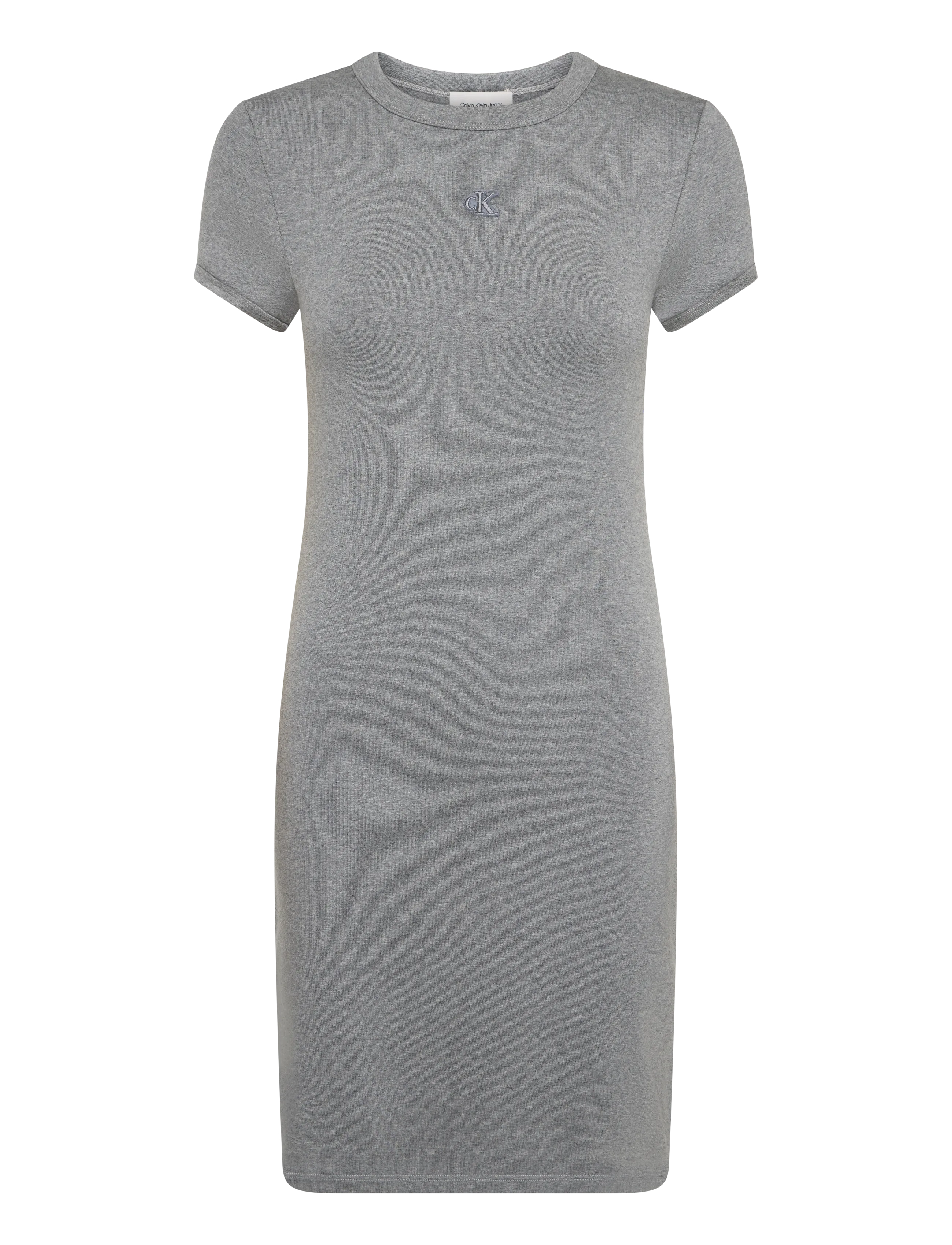 Calvin Klein Jeans SS CTN CONTOUR 1X1 RIB SS MINI D - Klänningar - MED GRAY HEATHER / grey