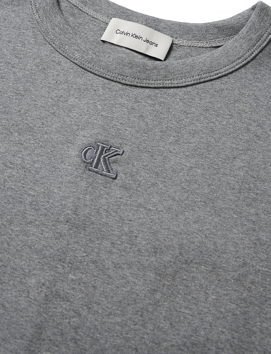 Calvin Klein Jeans - SS CTN CONTOUR 1X1 RIB SS MINI D - t-shirt-kleider - med gray heather - 5