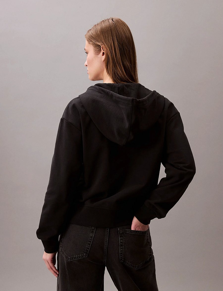 Calvin Klein Jeans - LS MONOLOGO F TERRY FZ BF HOODIE - hættetrøjer - black - 5
