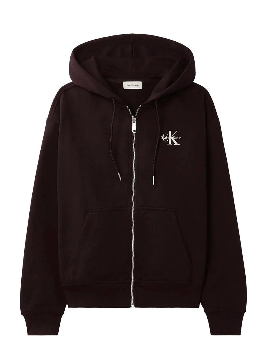 Calvin Klein Jeans - LS MONOLOGO F TERRY FZ BF HOODIE - hættetrøjer - mocha brown - 0