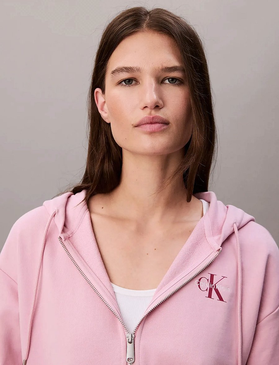 Calvin Klein Jeans - LS MONOLOGO F TERRY FZ BF HOODIE - hættetrøjer - pink nectar - 3