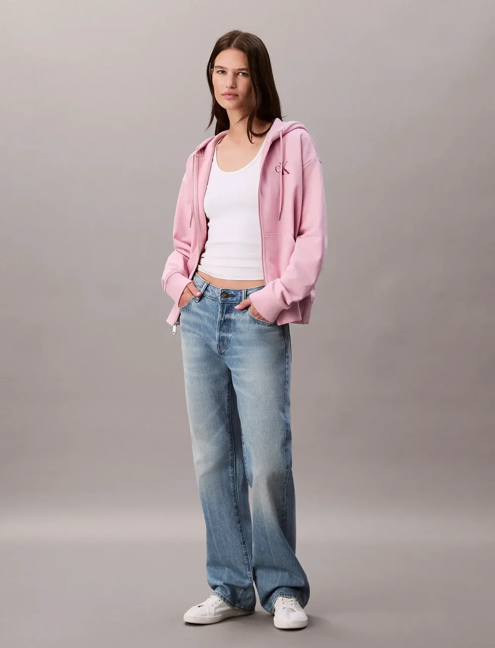 Calvin Klein Jeans - MONOLOGO FRENCH TERRY FZ BF HOOD - hoodies - pink nectar - 4