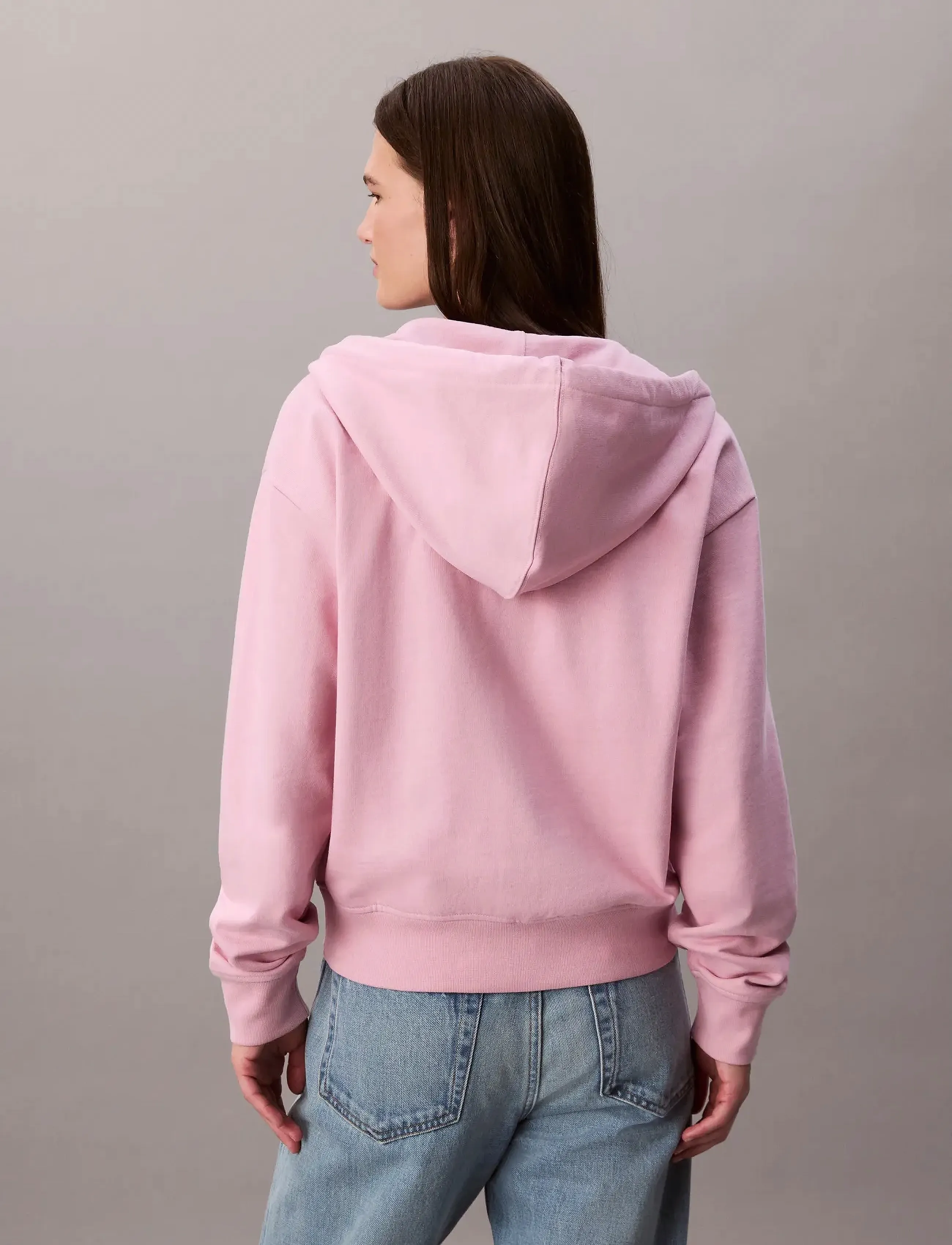Calvin Klein Jeans - LS MONOLOGO F TERRY FZ BF HOODIE - hættetrøjer - pink nectar - 5