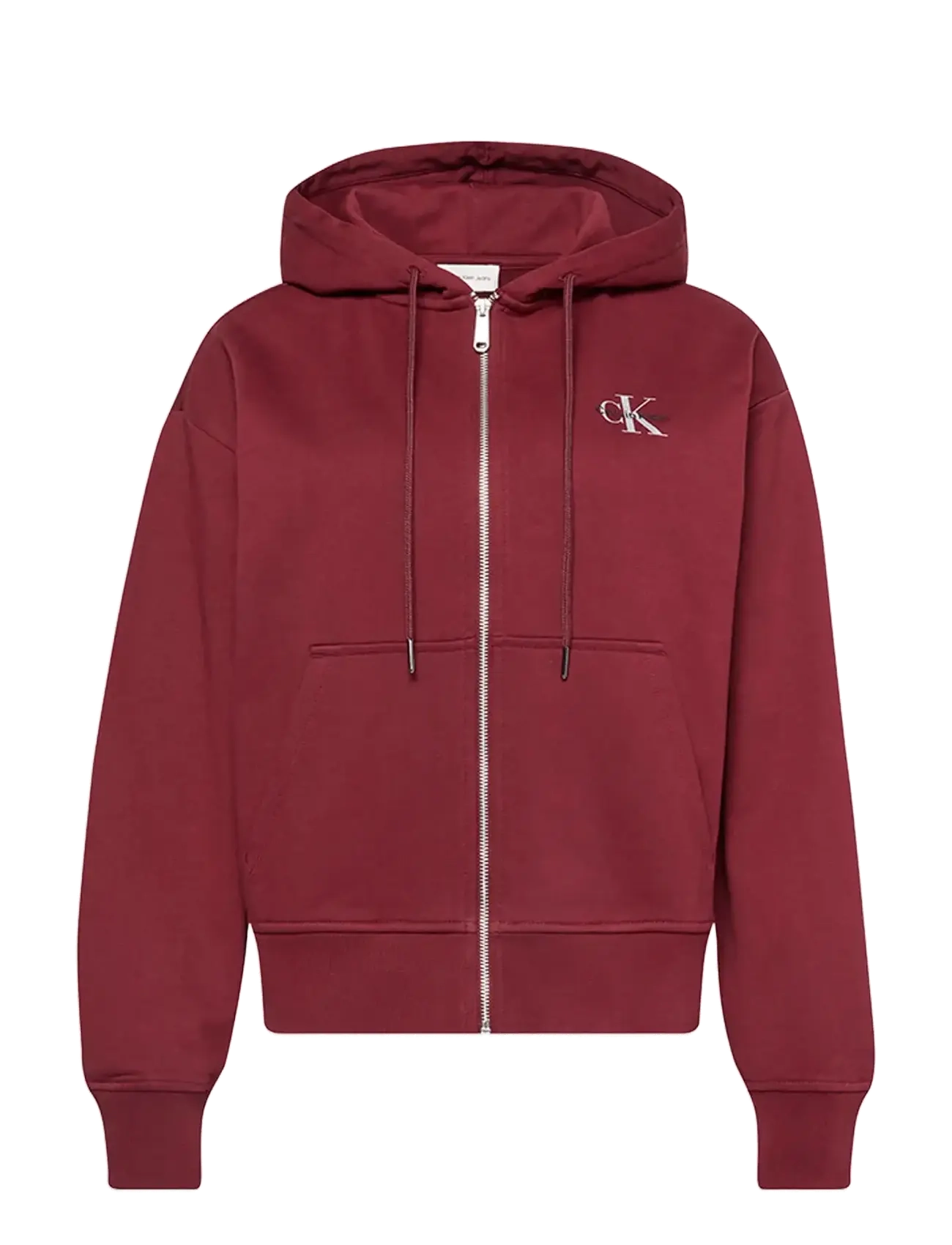 Calvin Klein Jeans MONOLOGO FRENCH TERRY FZ BF HOOD - Klær - RENAISSANCE RED / burgundy