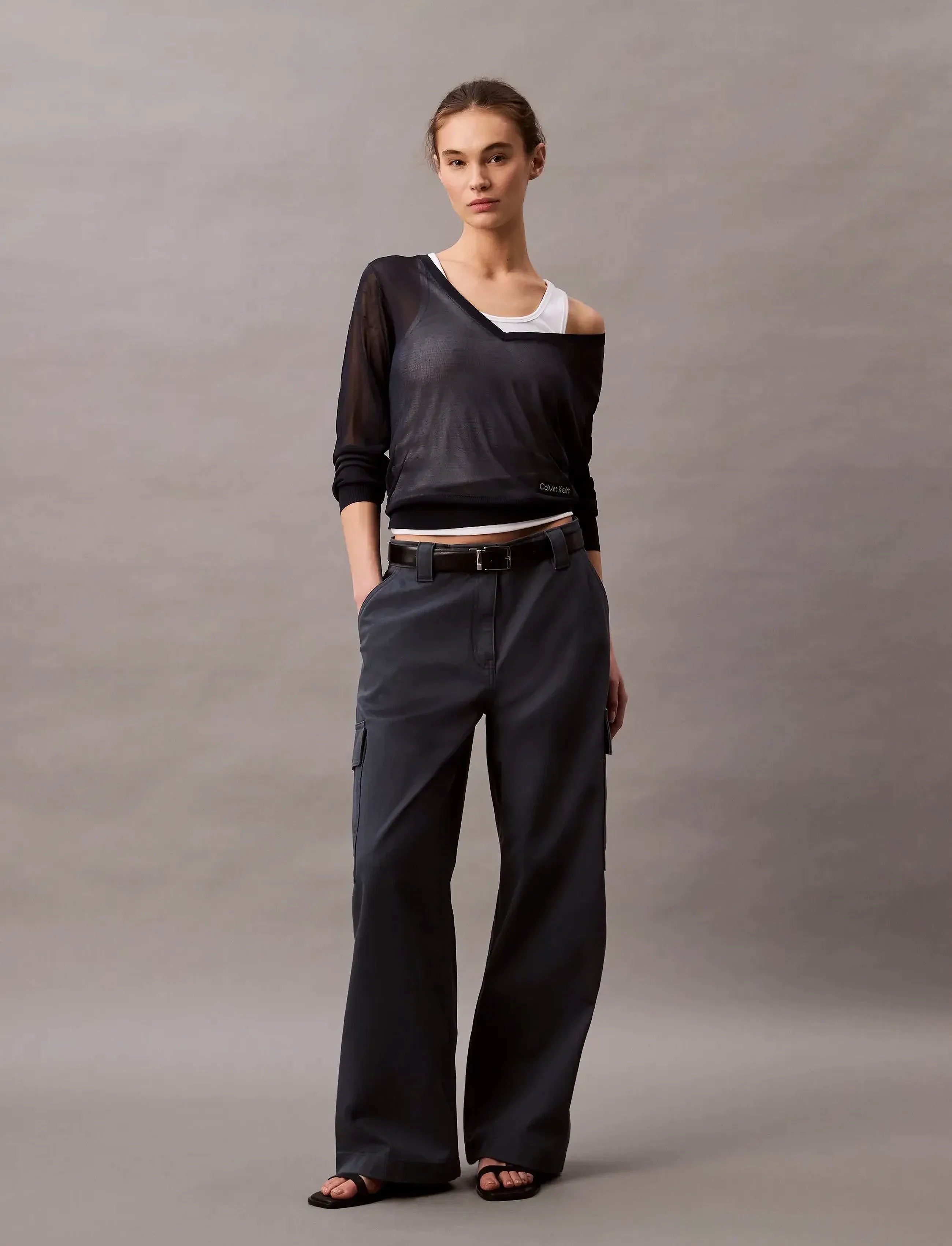 Calvin Klein Jeans Utility Canvas Cargo Pant, 36, Trousers, Blau - Pants, Frauen