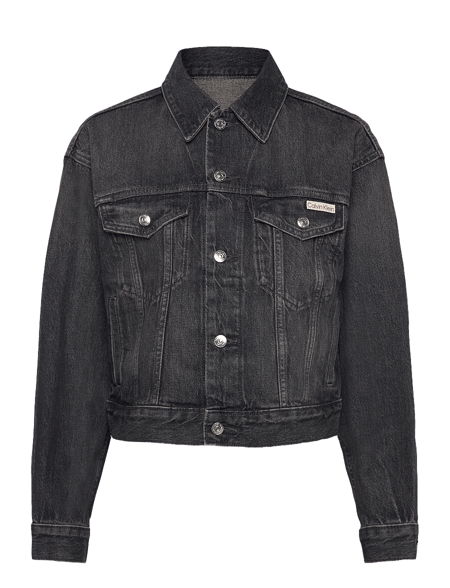 Calvin Klein Jeans - 90s TRUCKER BLACK FOG - frühlingsjacken - black fog - 1