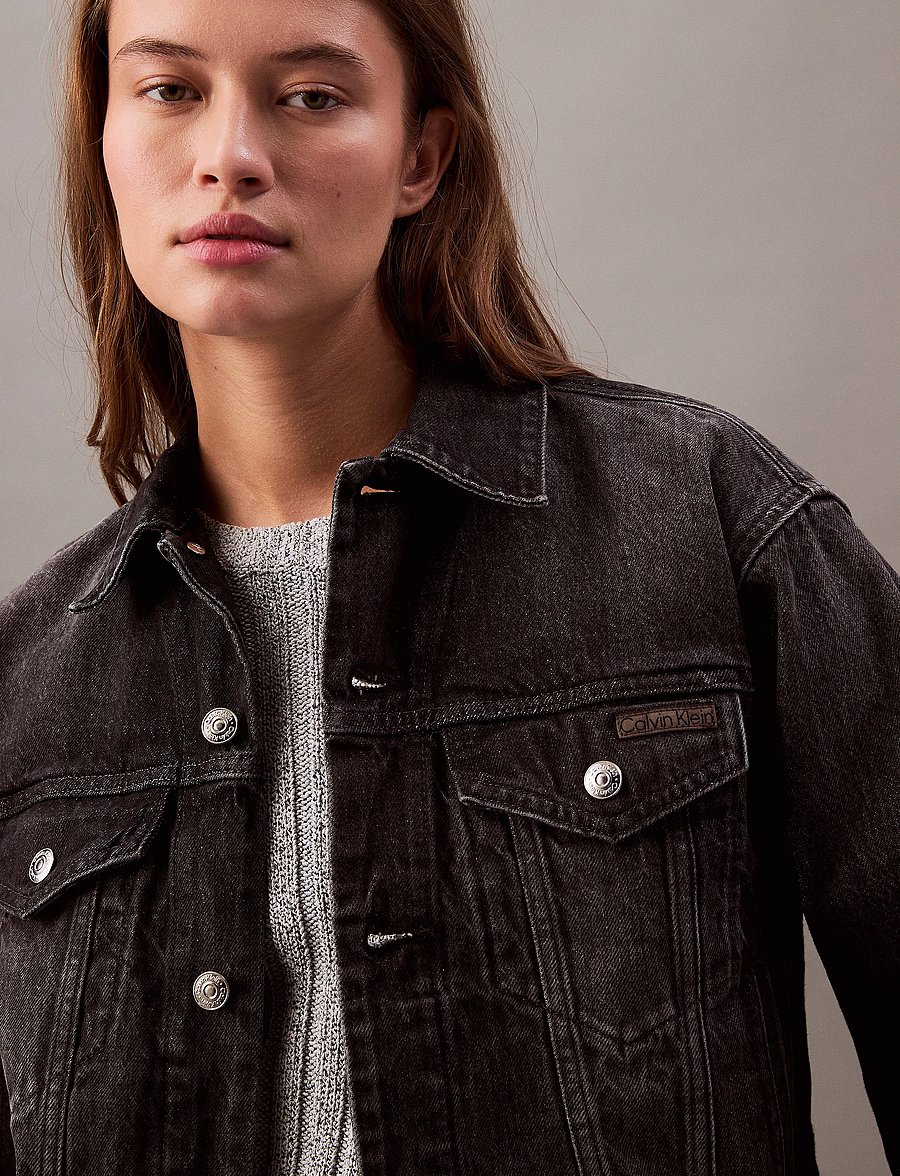 Calvin Klein Jeans - 90s TRUCKER BLACK FOG - frühlingsjacken - black fog - 4
