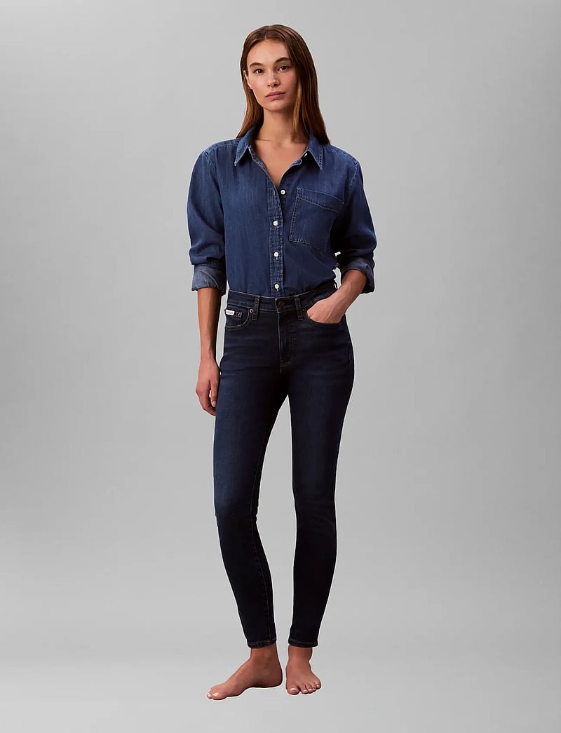 Calvin Klein Jeans - MID RISE SKINNY BLUE ORBIT - liibuvad teksad - blue orbit - 0