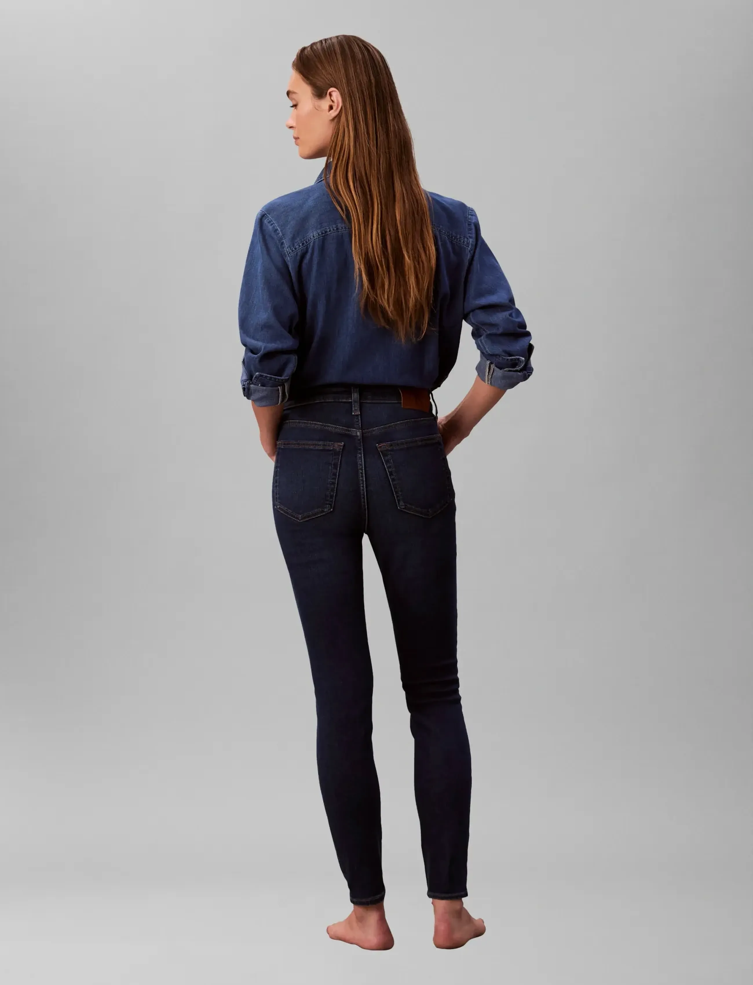Calvin Klein Jeans Mid Rise Skinny Blue Orbit skinny jeans dam – bild 4