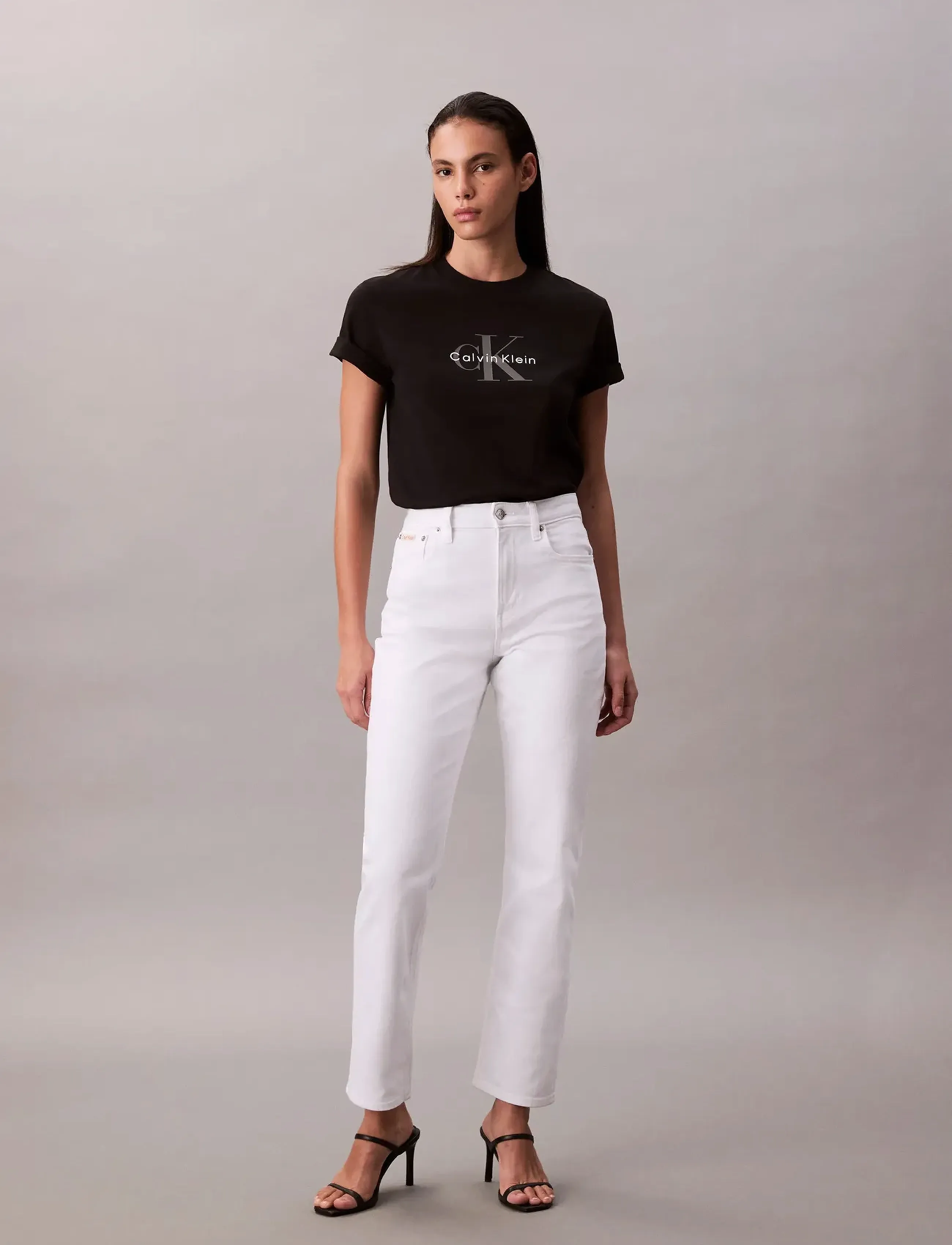 Calvin Klein Jeans HERO SS CLASSIC MONOLOGO CNECK T - T-shirts & Toppar - BLACK / black