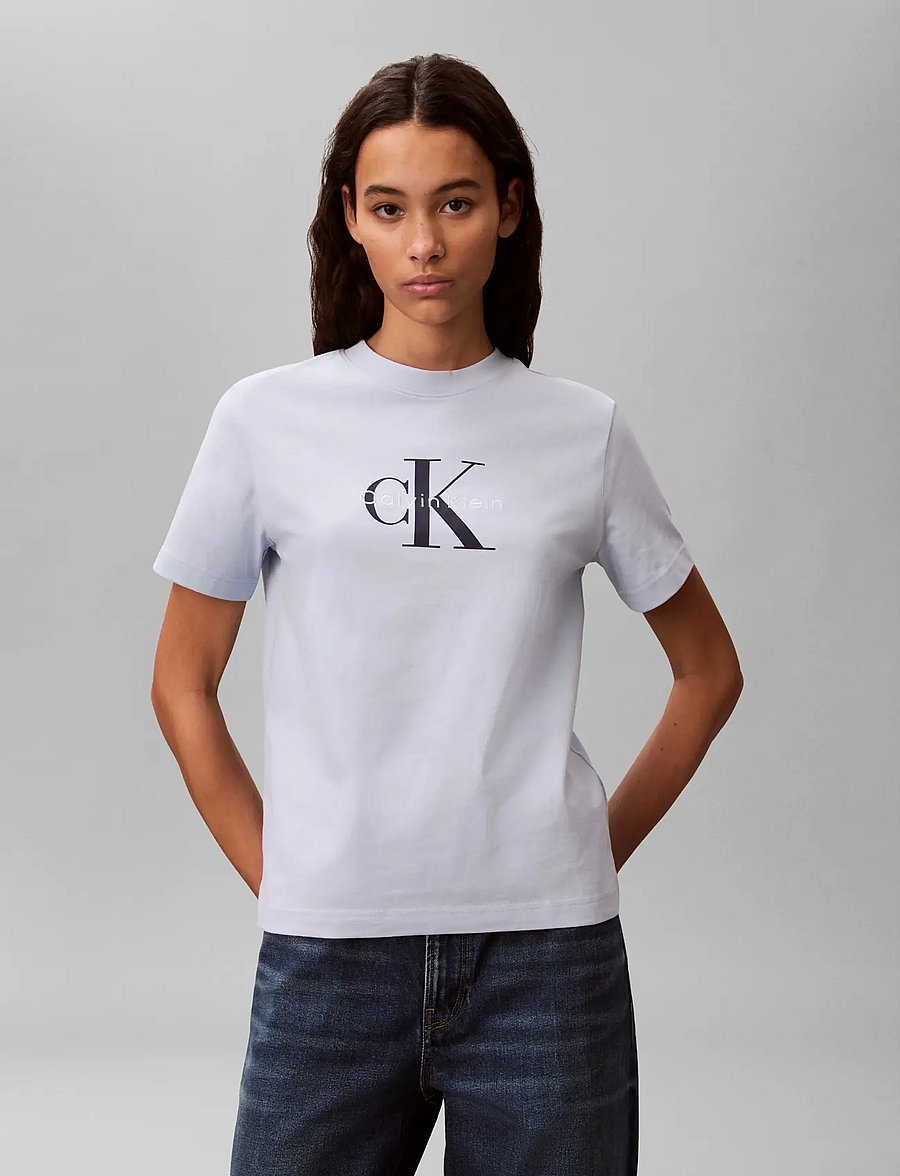 Calvin Klein Jeans - HERO SS CLASSIC MONOLOGO CNECK T - t-shirts - breezy blue - 3