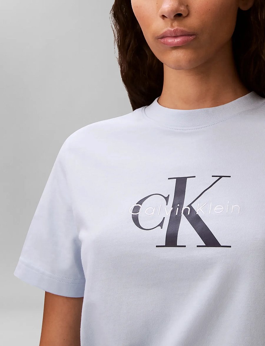 Calvin Klein Jeans - HERO SS CLASSIC MONOLOGO CNECK T - t-shirts - breezy blue - 4