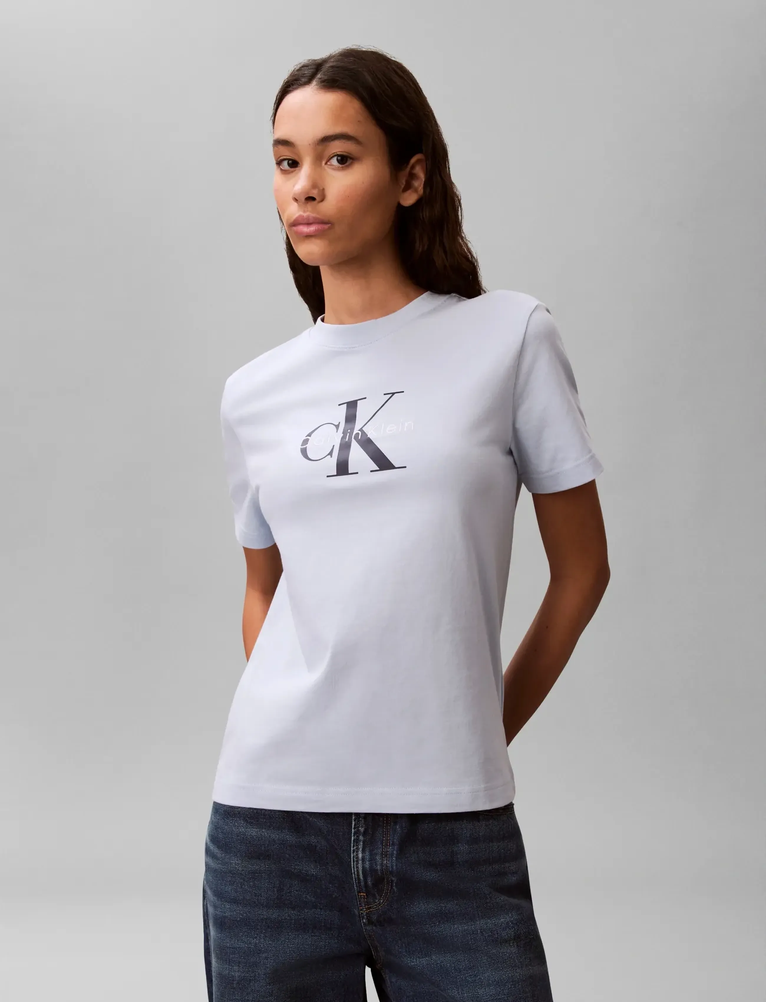 Calvin Klein Jeans - HERO SS CLASSIC MONOLOGO CNECK T - t-shirts - breezy blue - 5