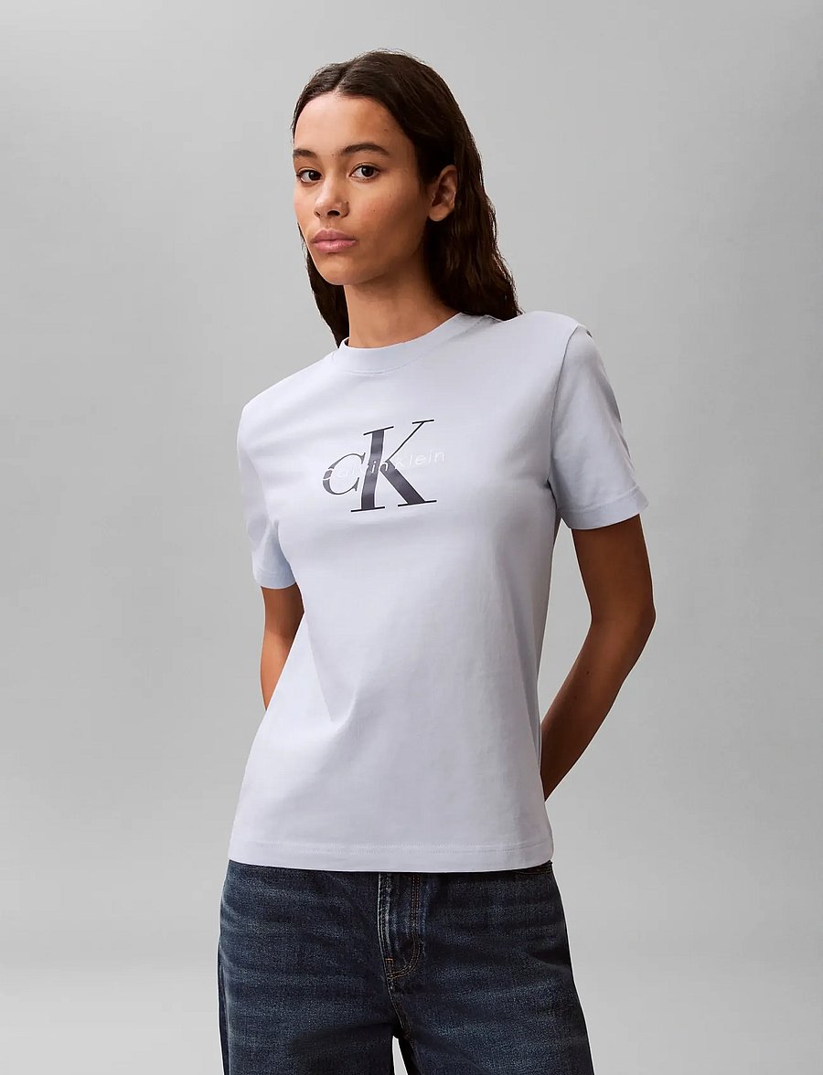 Calvin Klein Jeans - HERO SS CLASSIC MONOLOGO CNECK T - t-shirts - breezy blue - 5