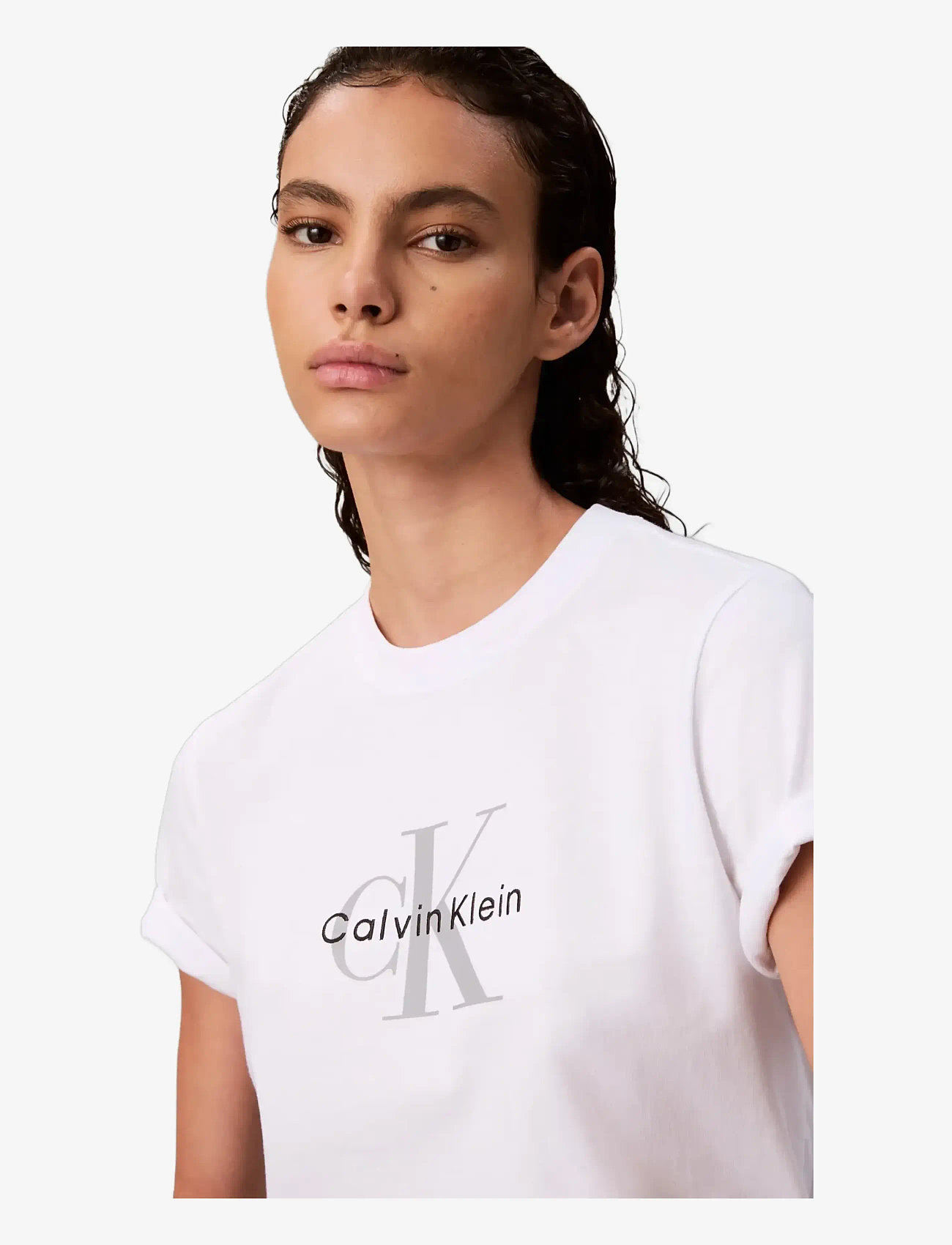 Calvin Klein Jeans - HERO SS CLASSIC MONOLOGO CNECK T - t-shirts - bright white - 1