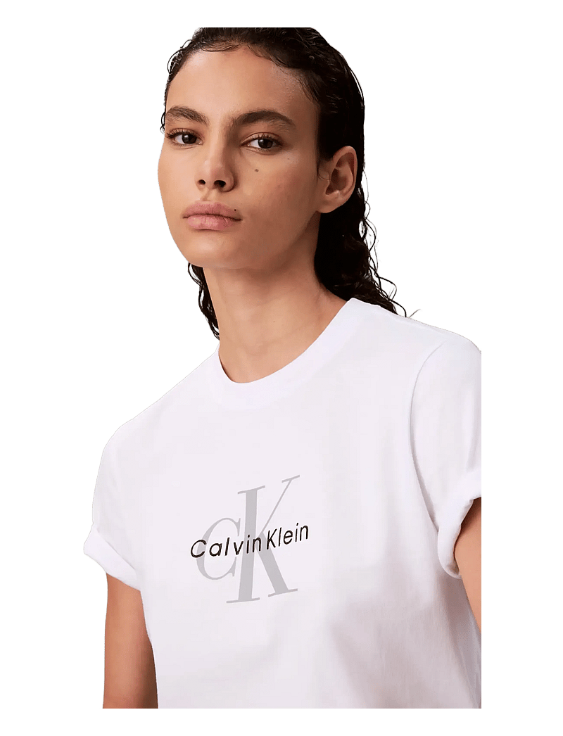 Calvin Klein Jeans - HERO SS CLASSIC MONOLOGO CNECK T - t-shirts - bright white - 1