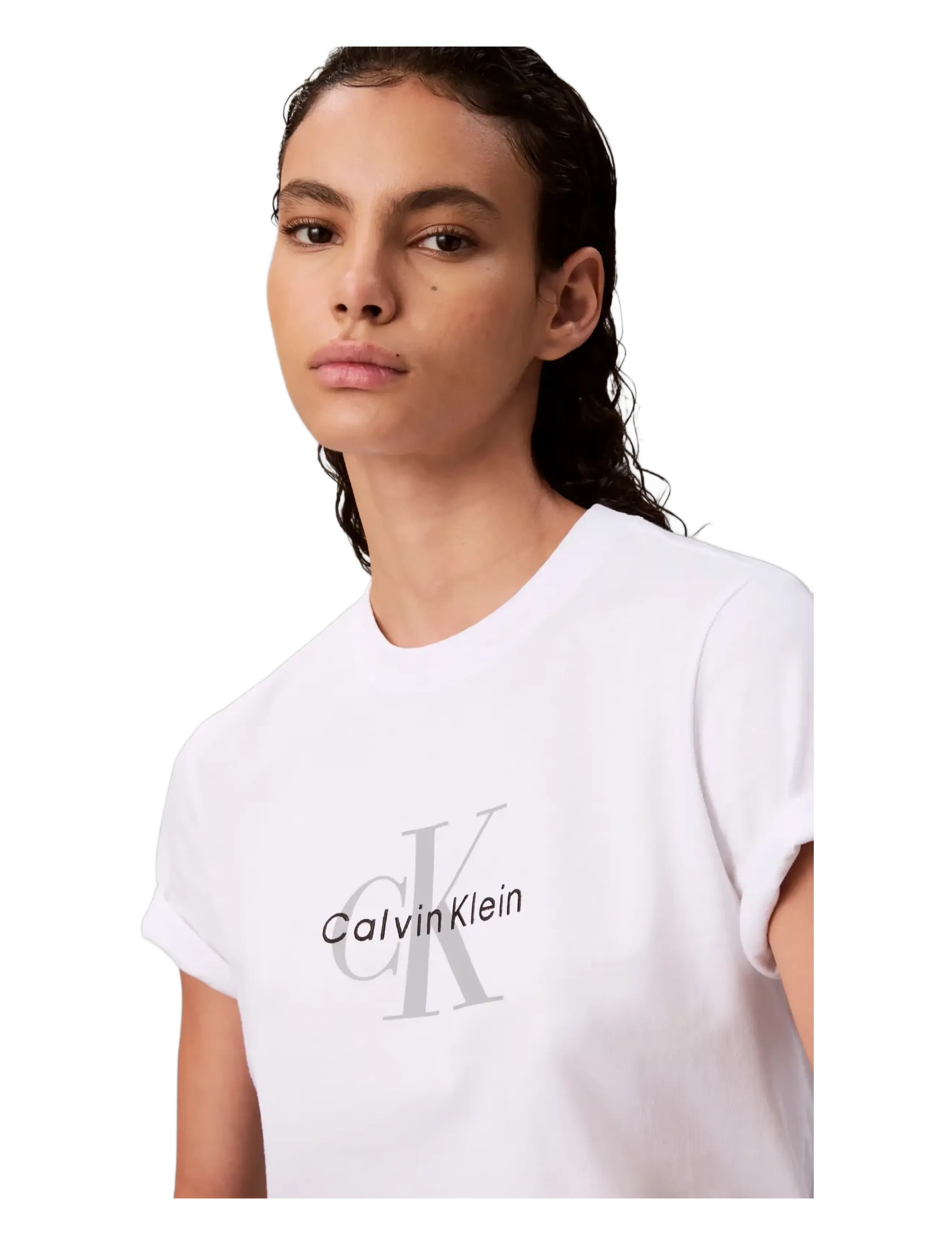 Calvin Klein Jeans - HERO SS CLASSIC MONOLOGO CNECK T - herbstliche kleidung - bright white - 1
