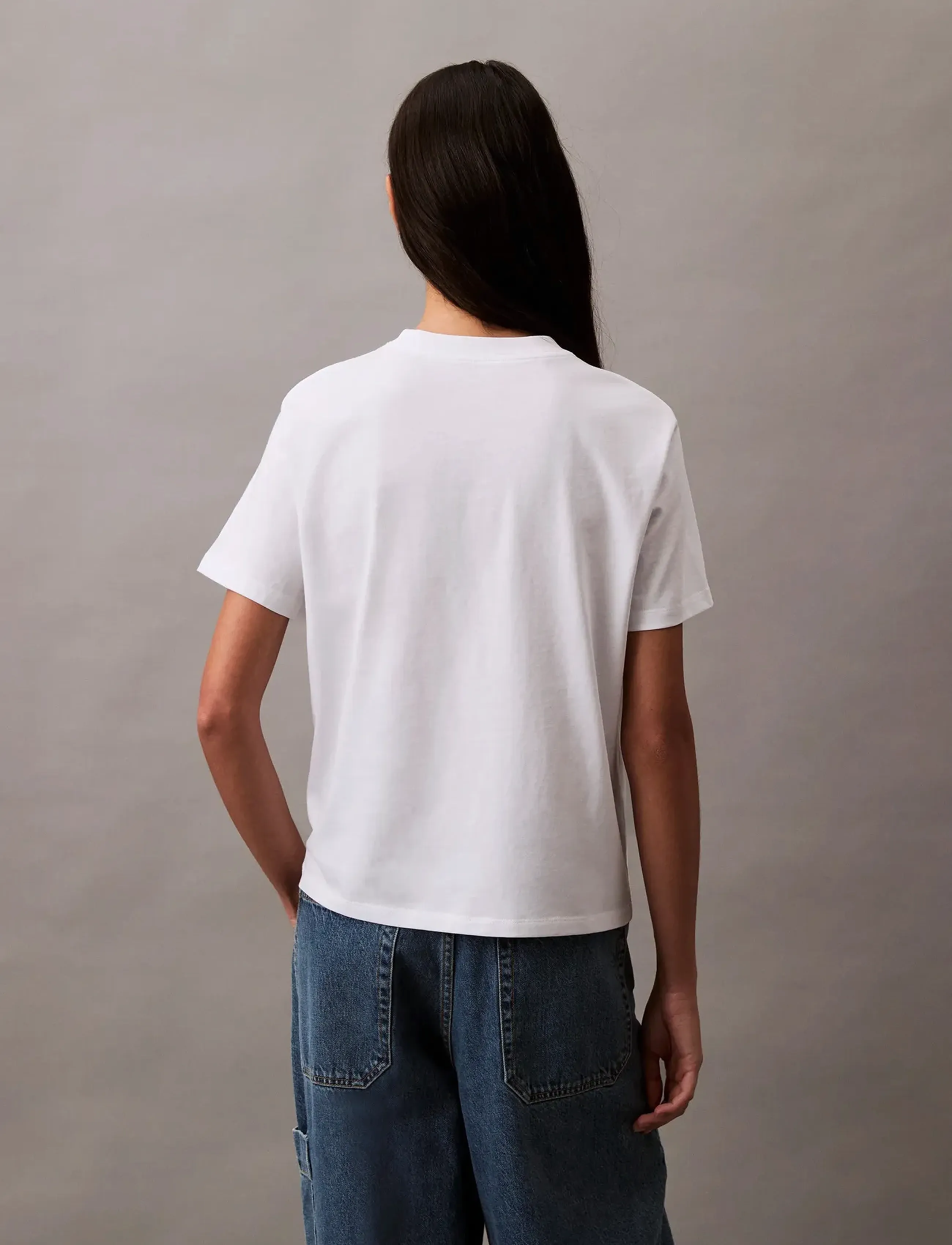 Calvin Klein Jeans - HERO SS CLASSIC MONOLOGO CNECK T - herbstliche kleidung - bright white - 4