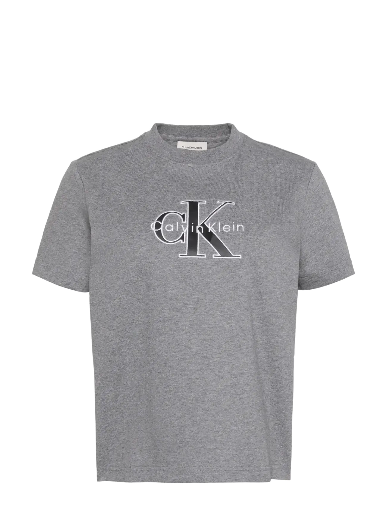 Calvin Klein Jeans - HERO SS CLASSIC MONOLOGO CNECK T - t-shirts - med grey heather - 1