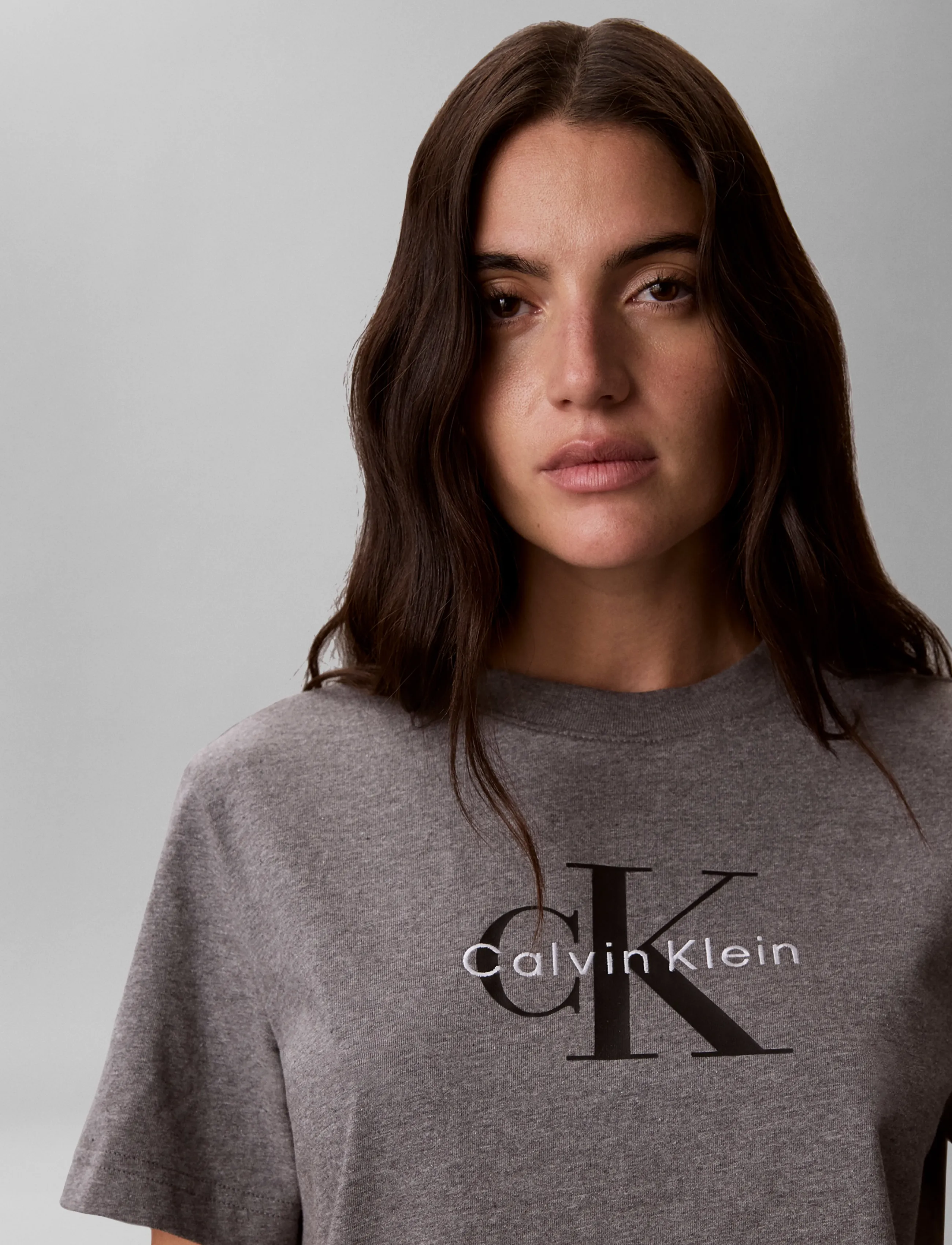 Calvin Klein Jeans - HERO SS CLASSIC MONOLOGO CNECK T - t-shirts - med grey heather - 4
