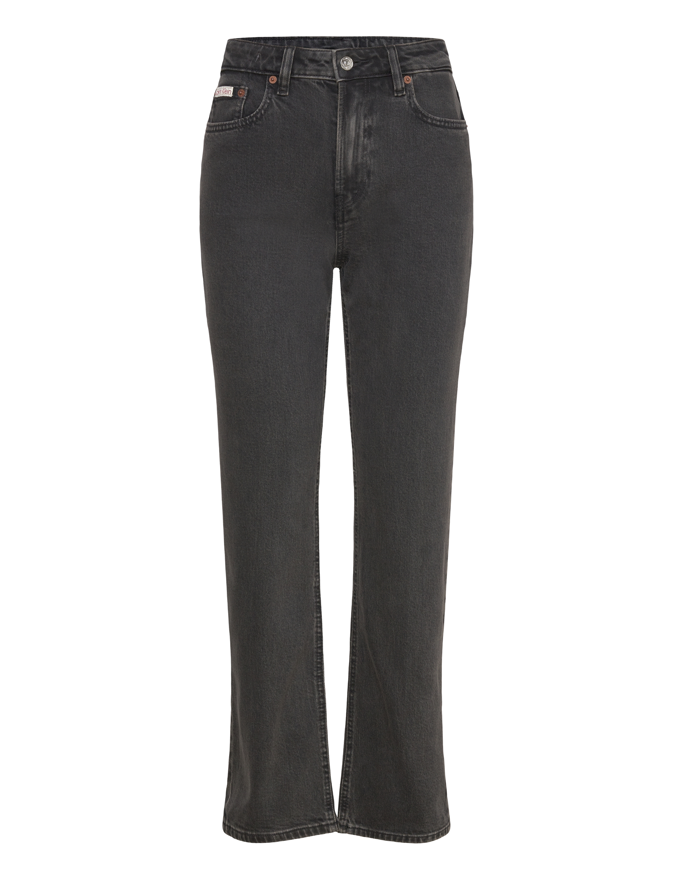 Calvin Klein Jeans HIGH RISE STRAIGHT CK ESSENTIAL - Jeans - CK ESSENTIAL BLACK / black