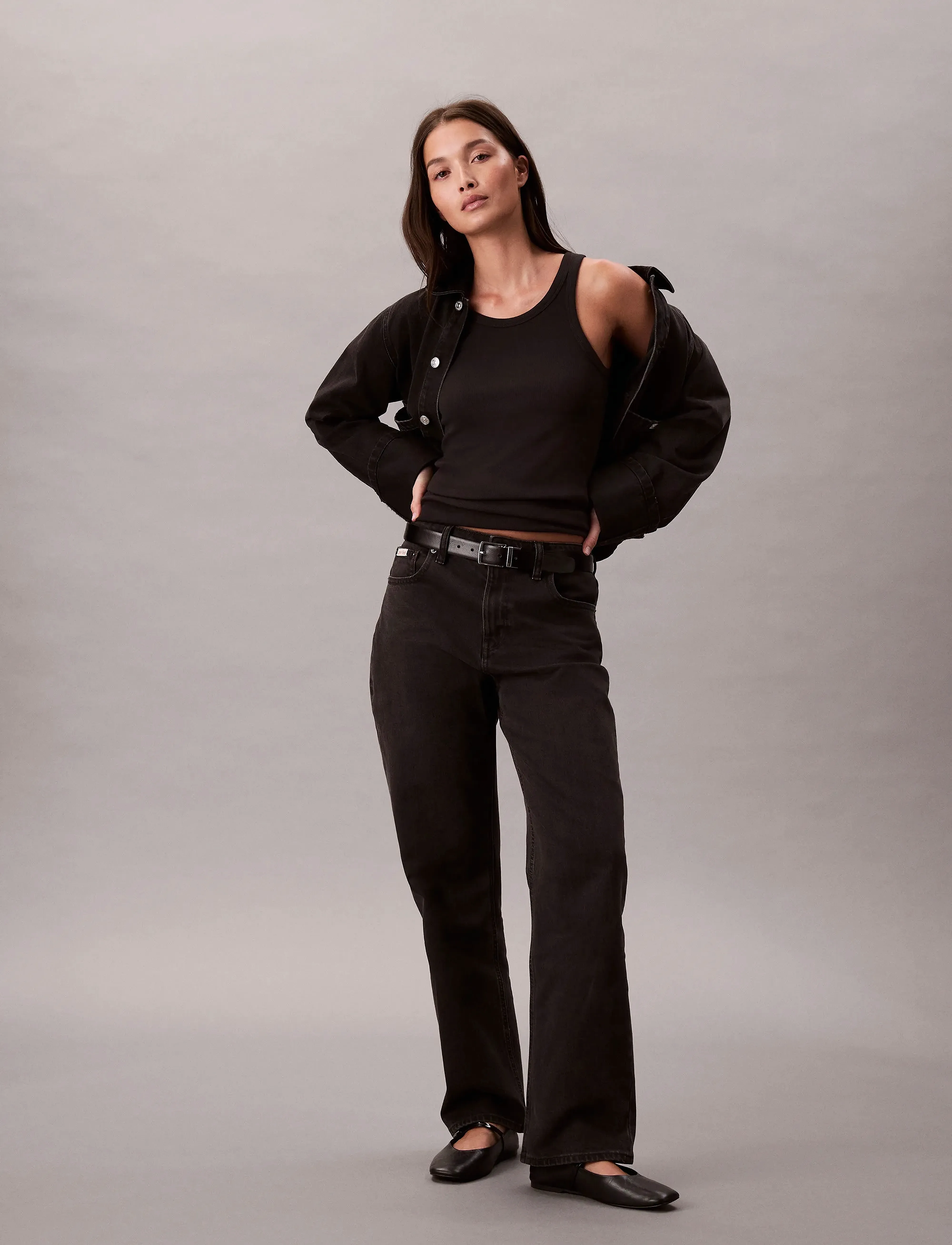 Calvin Klein Jeans - HIGH RISE STRAIGHT CK ESSENTIAL - straight jeans - ck essential black - 0