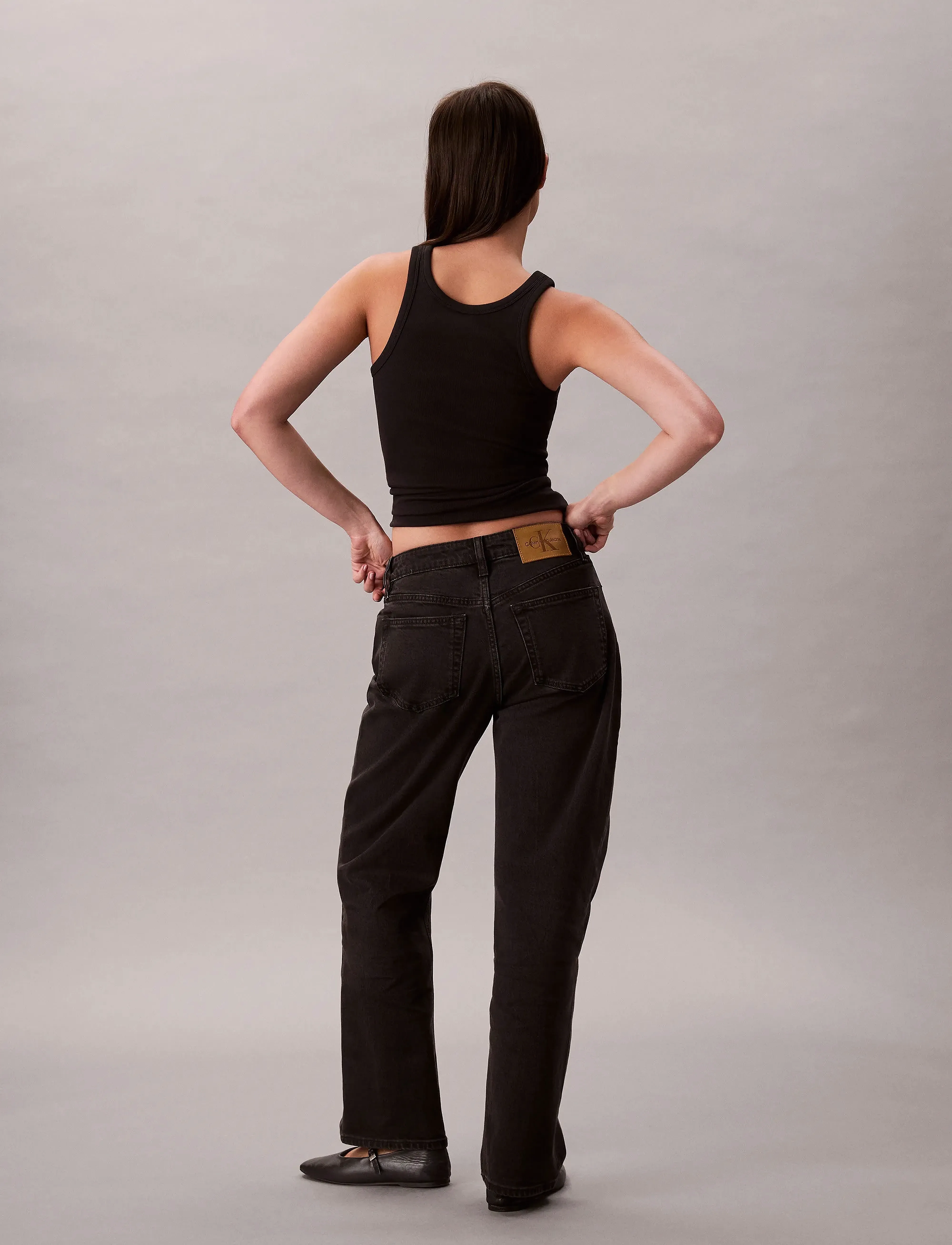 Calvin Klein Jeans - HIGH RISE STRAIGHT CK ESSENTIAL - straight jeans - ck essential black - 3