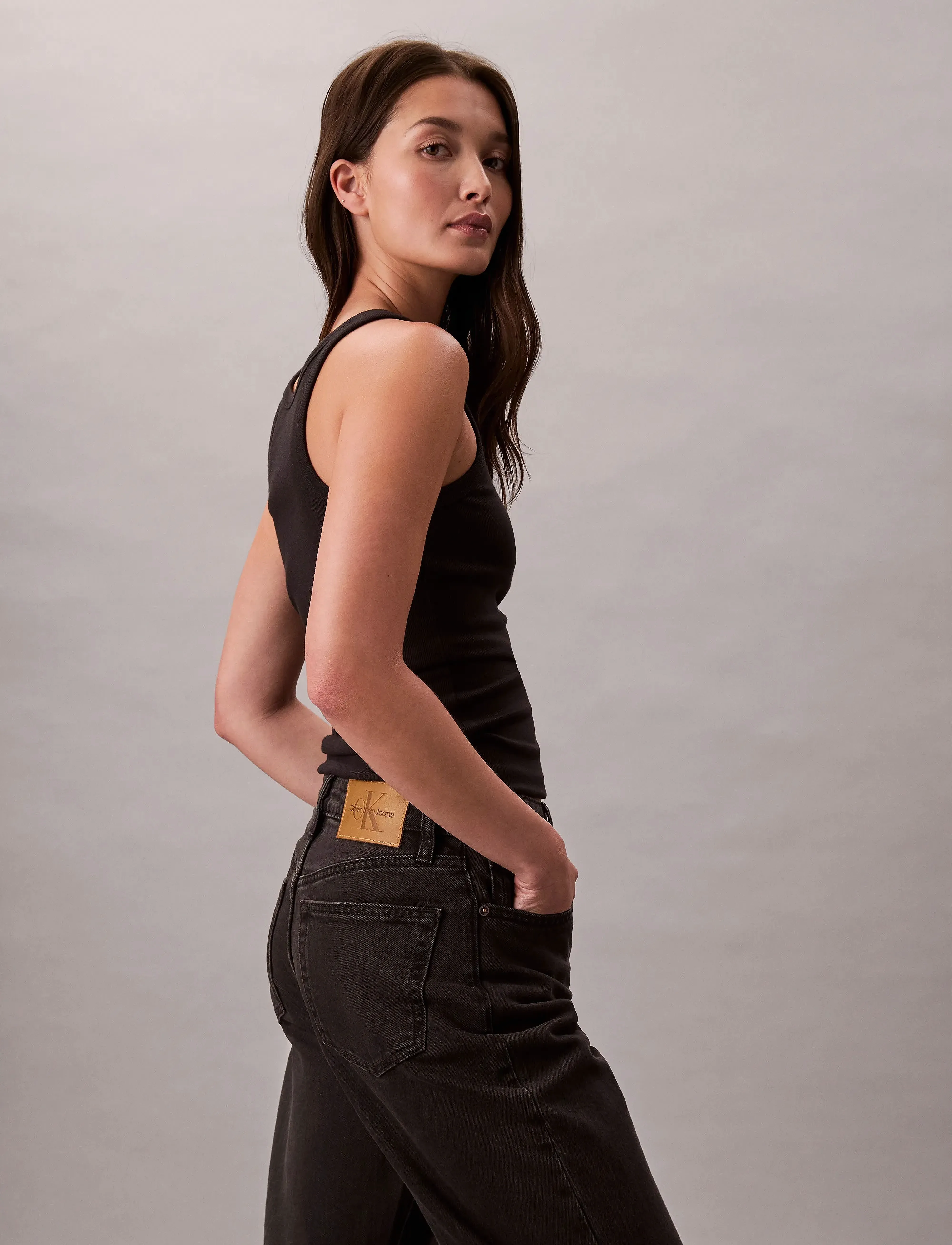 Calvin Klein Jeans - HIGH RISE STRAIGHT CK ESSENTIAL - straight jeans - ck essential black - 5