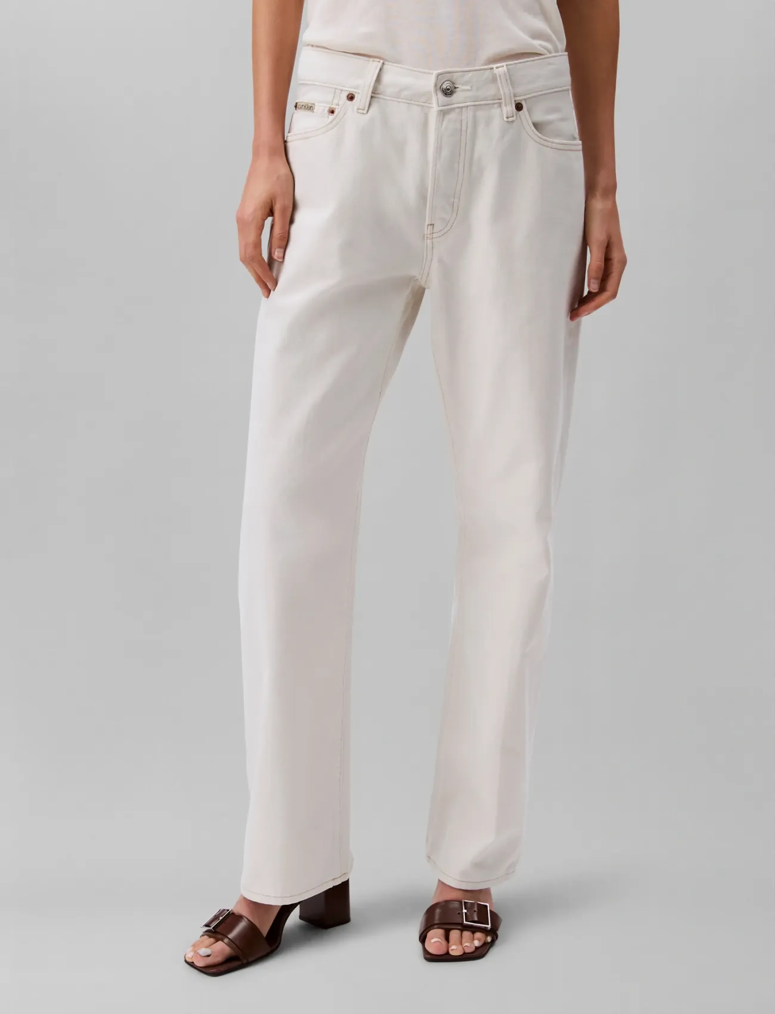Calvin Klein Jeans - SIGNATURE 90s STRAIGHT CHALK - chalk white - 3