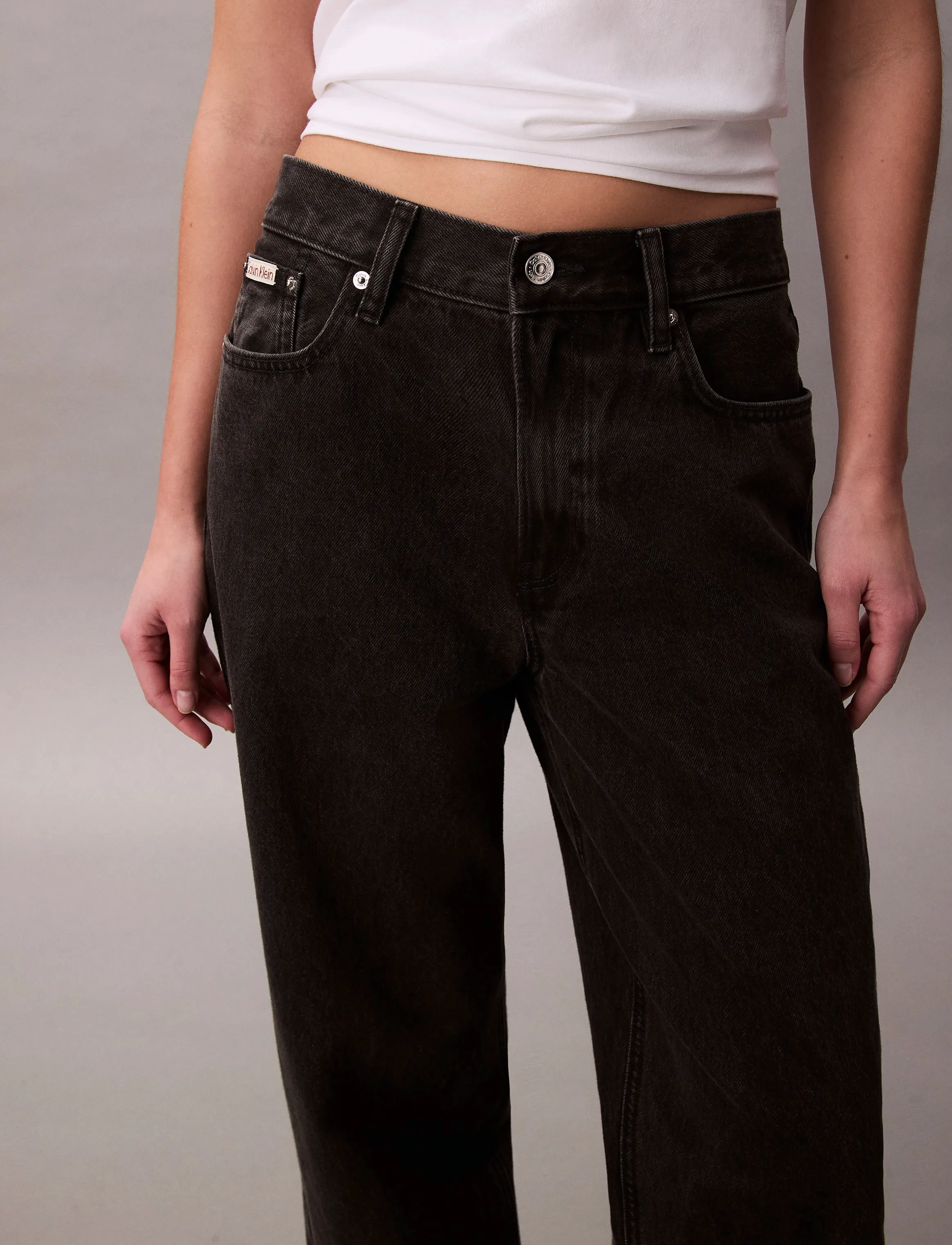 Calvin Klein Jeans - 90S LOOSE CK ESSENTIAL BLACK - hosen mit weitem bein - ck essential black - 3