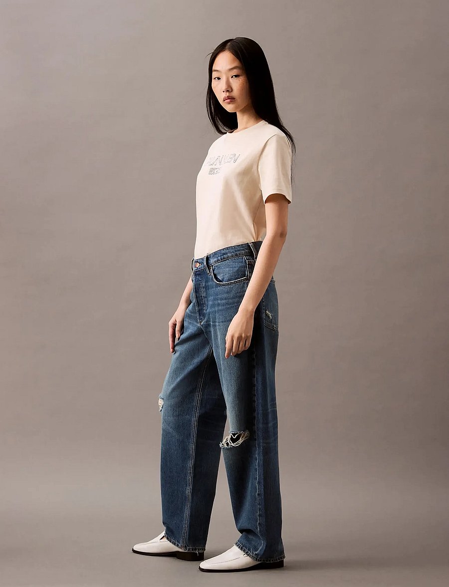 Calvin Klein Jeans - 90S LOOSE VINTAGE RIVER DESTROYE - wide leg jeans - vintage river destroyed - 3