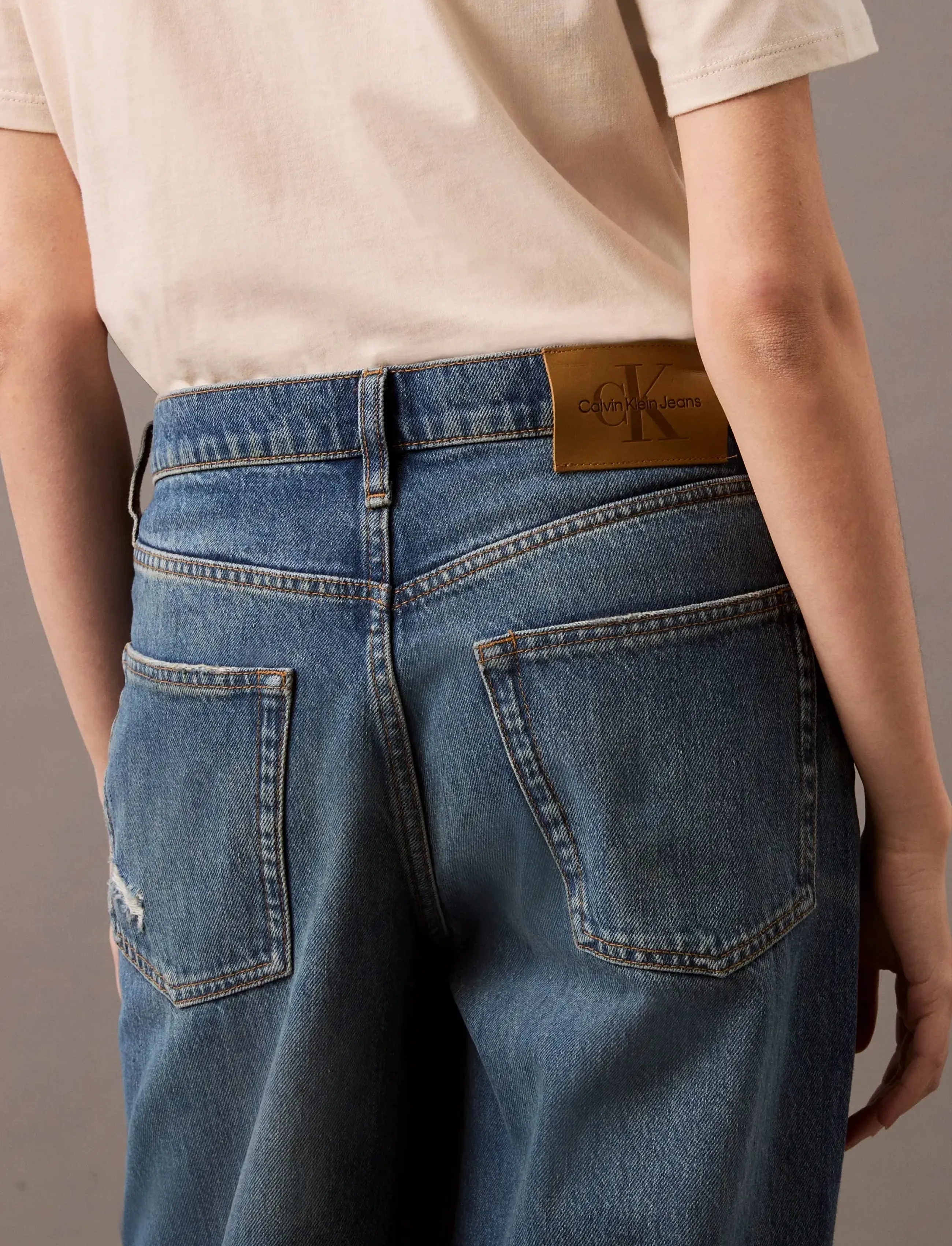Calvin Klein Jeans - 90S LOOSE VINTAGE RIVER DESTROYE - wide leg jeans - vintage river destroyed - 5