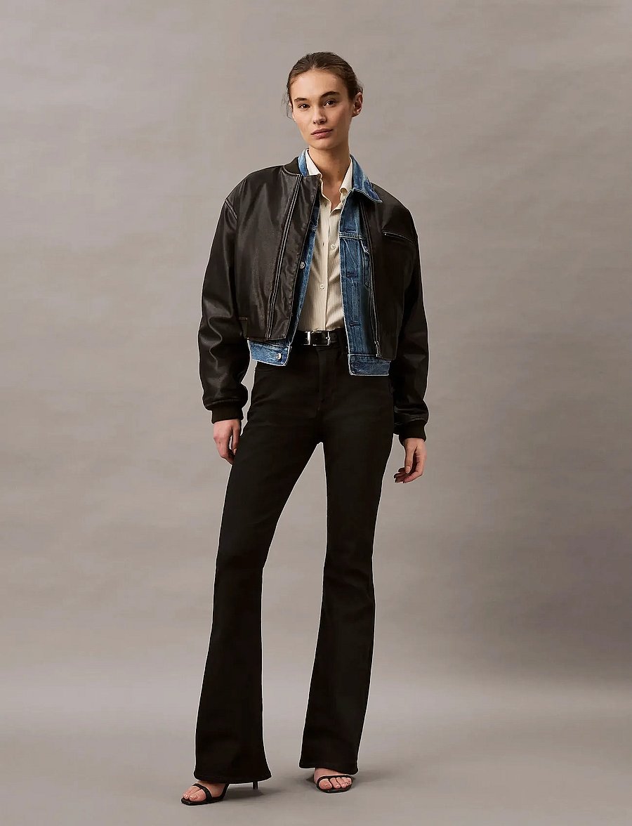 Calvin Klein Jeans - HIGH RISE FLARE CK CLASSIC BLACK - utsvängda jeans - ck classic black - 0