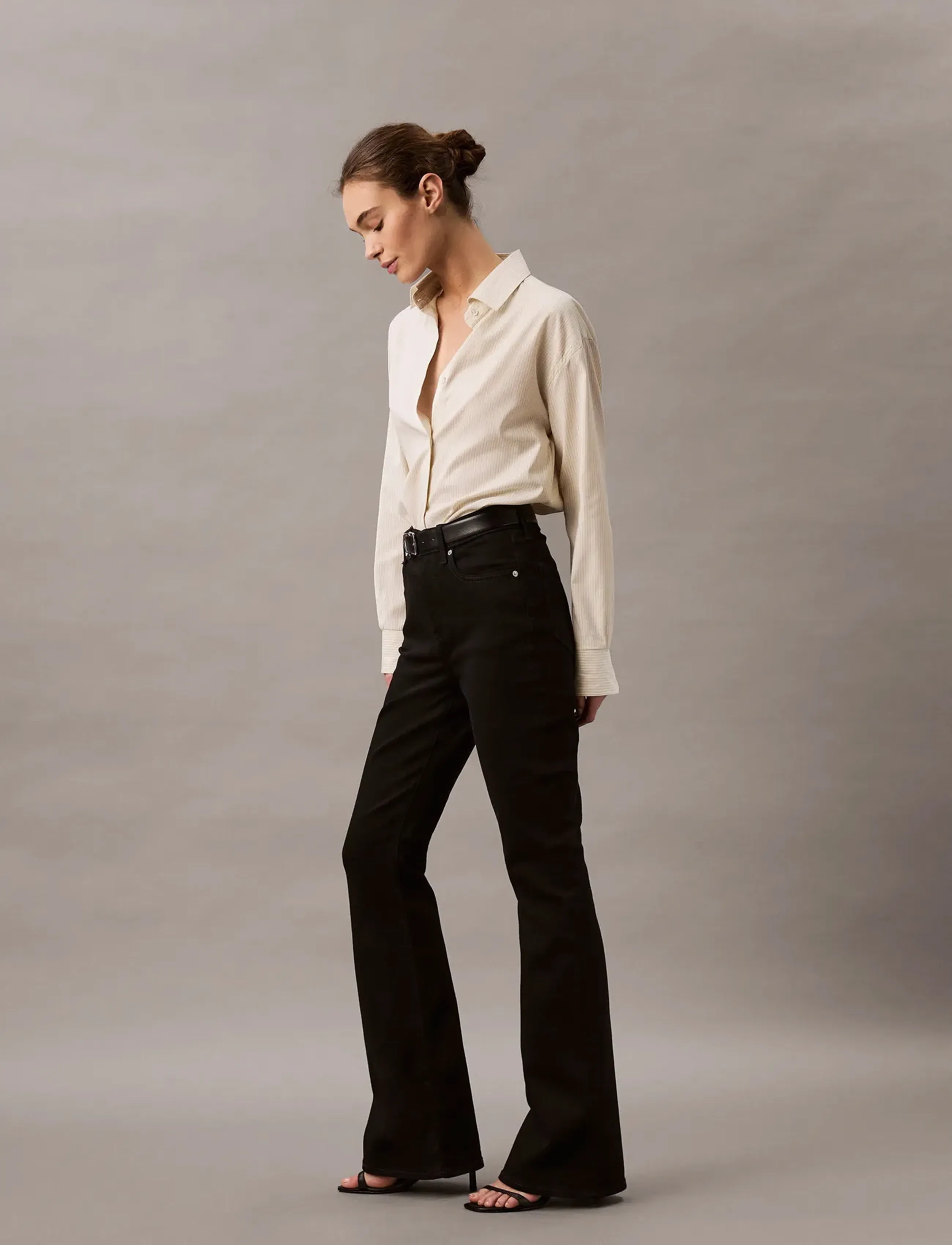 Calvin Klein Jeans - HIGH RISE FLARE CK CLASSIC BLACK - leveälahkeiset farkut - ck classic black - 4