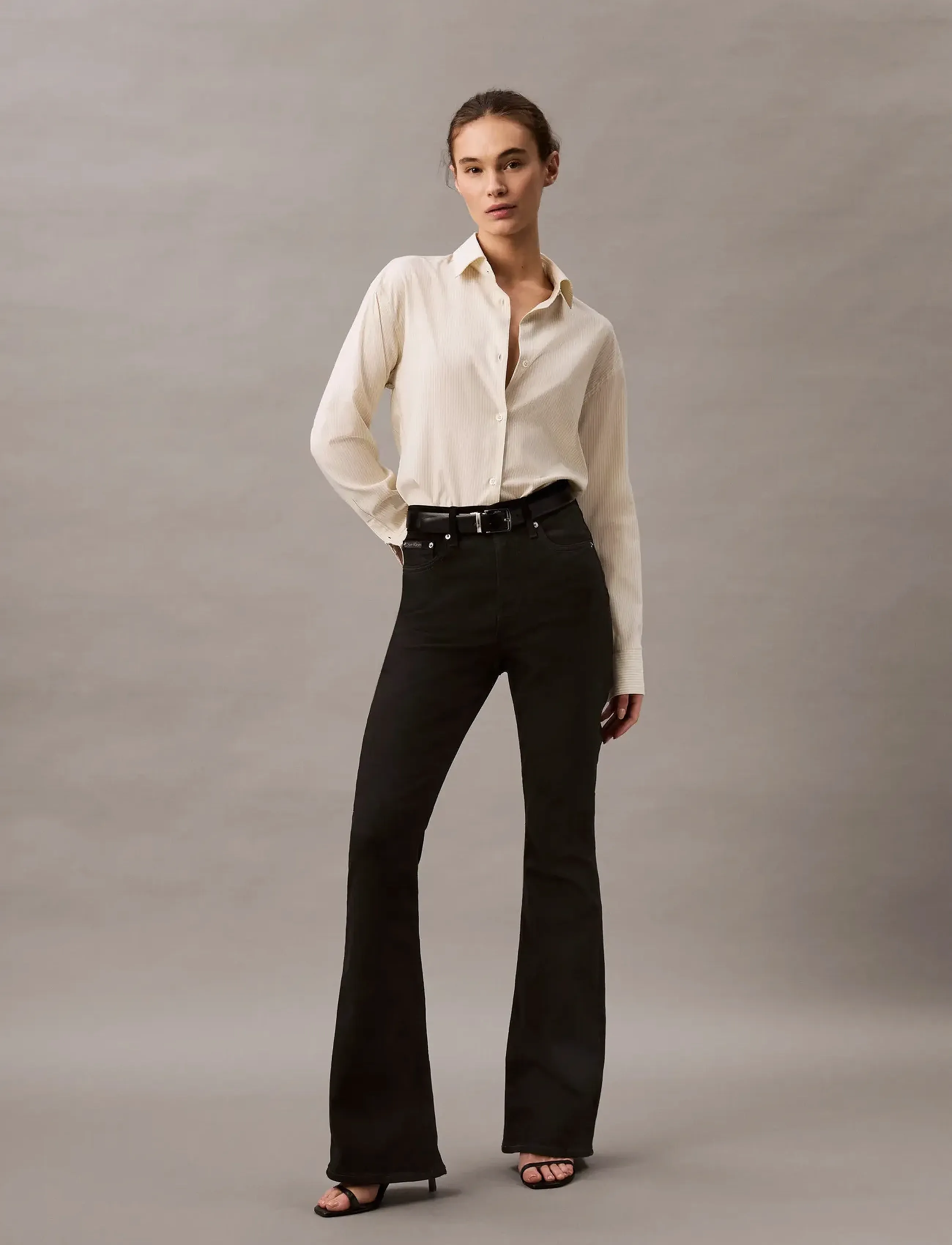 Calvin Klein Jeans - HIGH RISE FLARE CK CLASSIC BLACK - leveälahkeiset farkut - ck classic black - 5