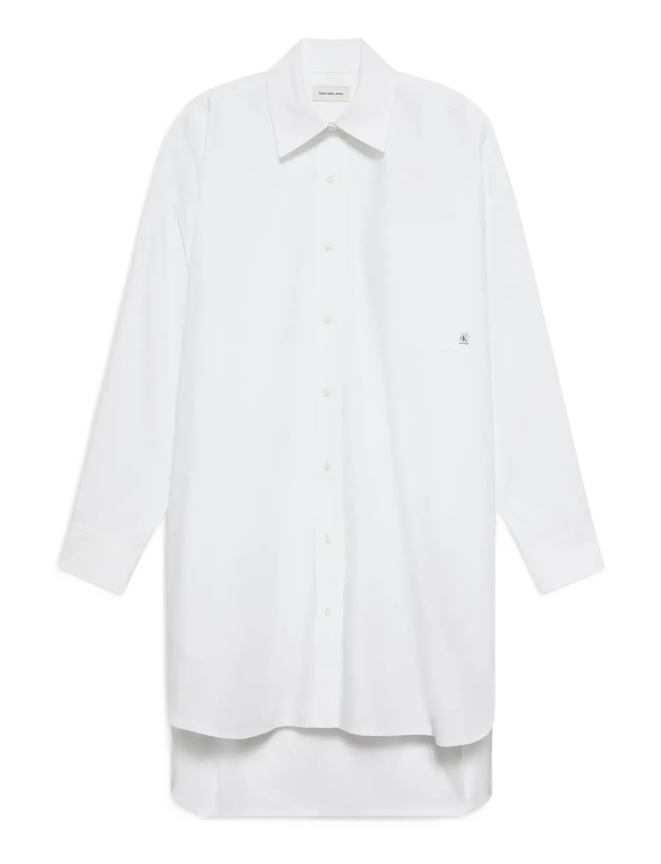 CALVIN KLEIN JEANS Baumwolle Oversized Mini Shirtdress Weiß - XXS - Damen