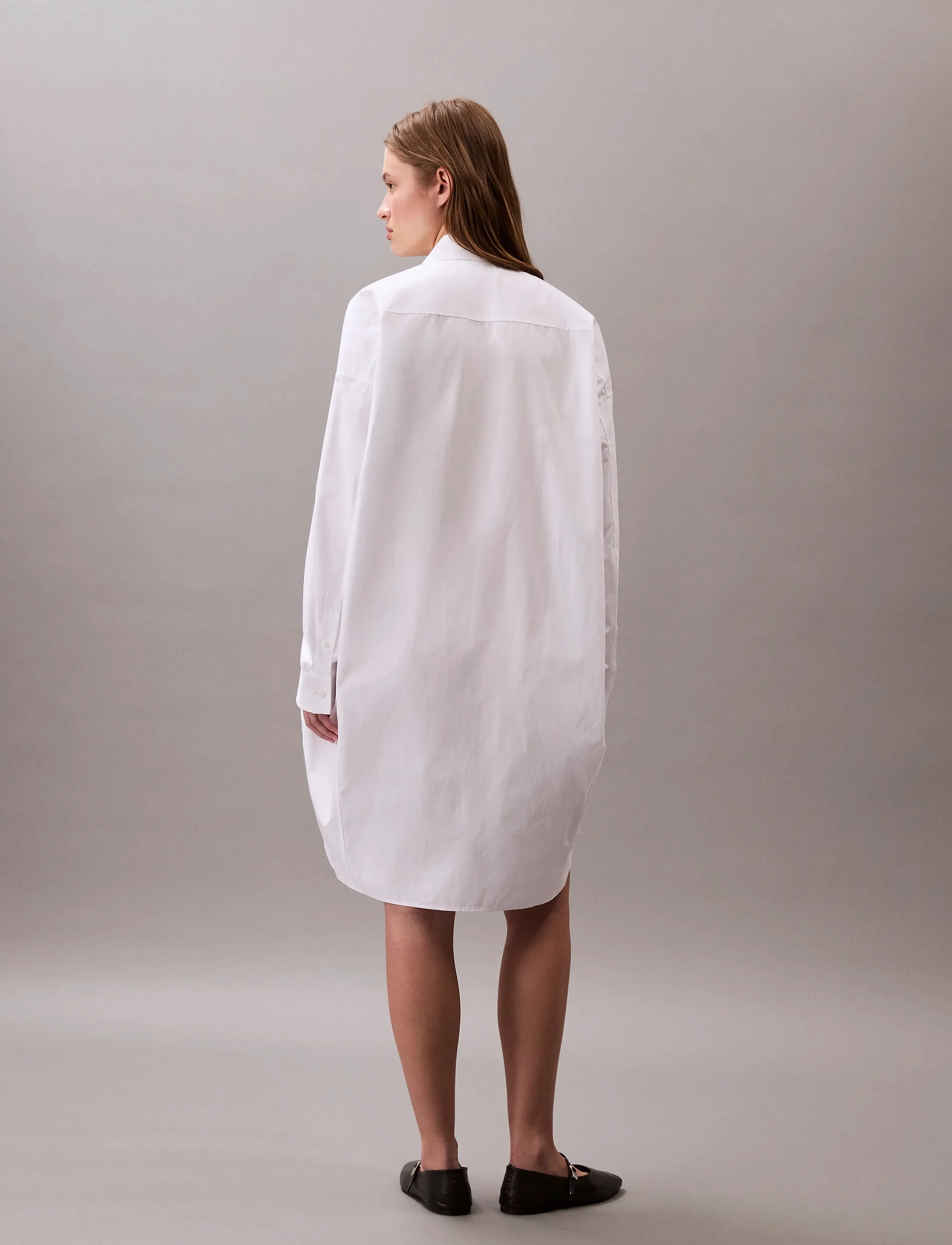 Calvin Klein Jeans - Cotton Oversized Mini Shirtdress - shirt dresses - brilliant white - 4