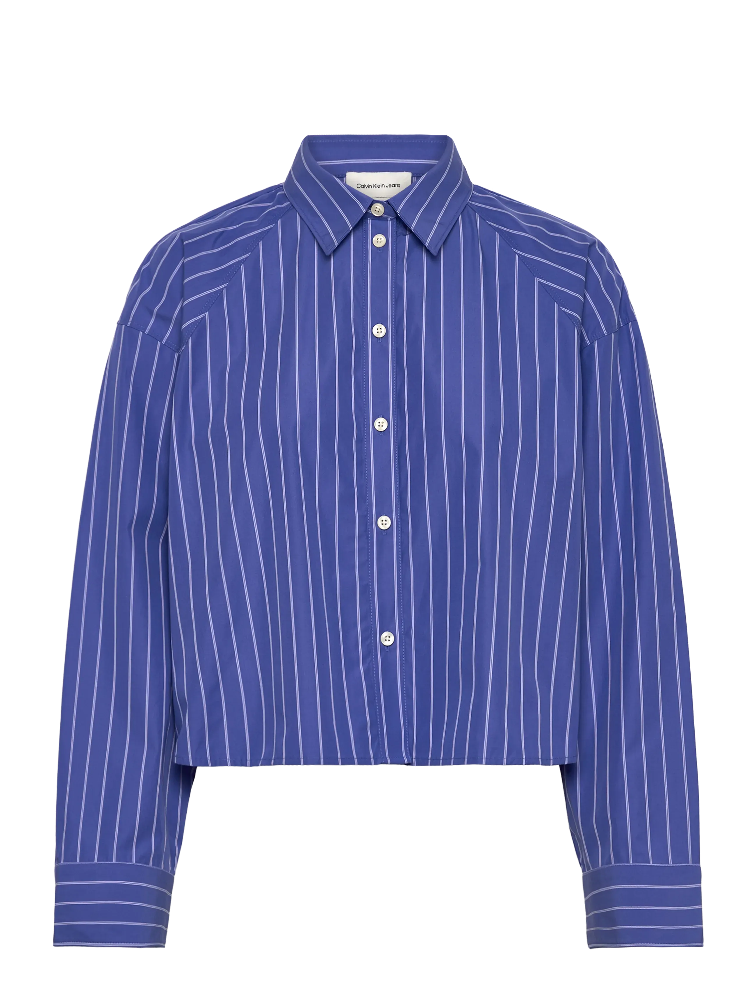 Calvin Klein Jeans YD STRIPE BOXY CROPPED SHIRT - Bluser & Skjorter - 19142 CSW25S_W015+6_AMPARO / blue