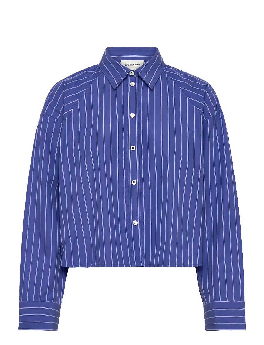 Calvin Klein Jeans - YD STRIPE BOXY CROPPED SHIRT - langärmlige hemden - 19142 csw25s_w015+6_amparo - 1
